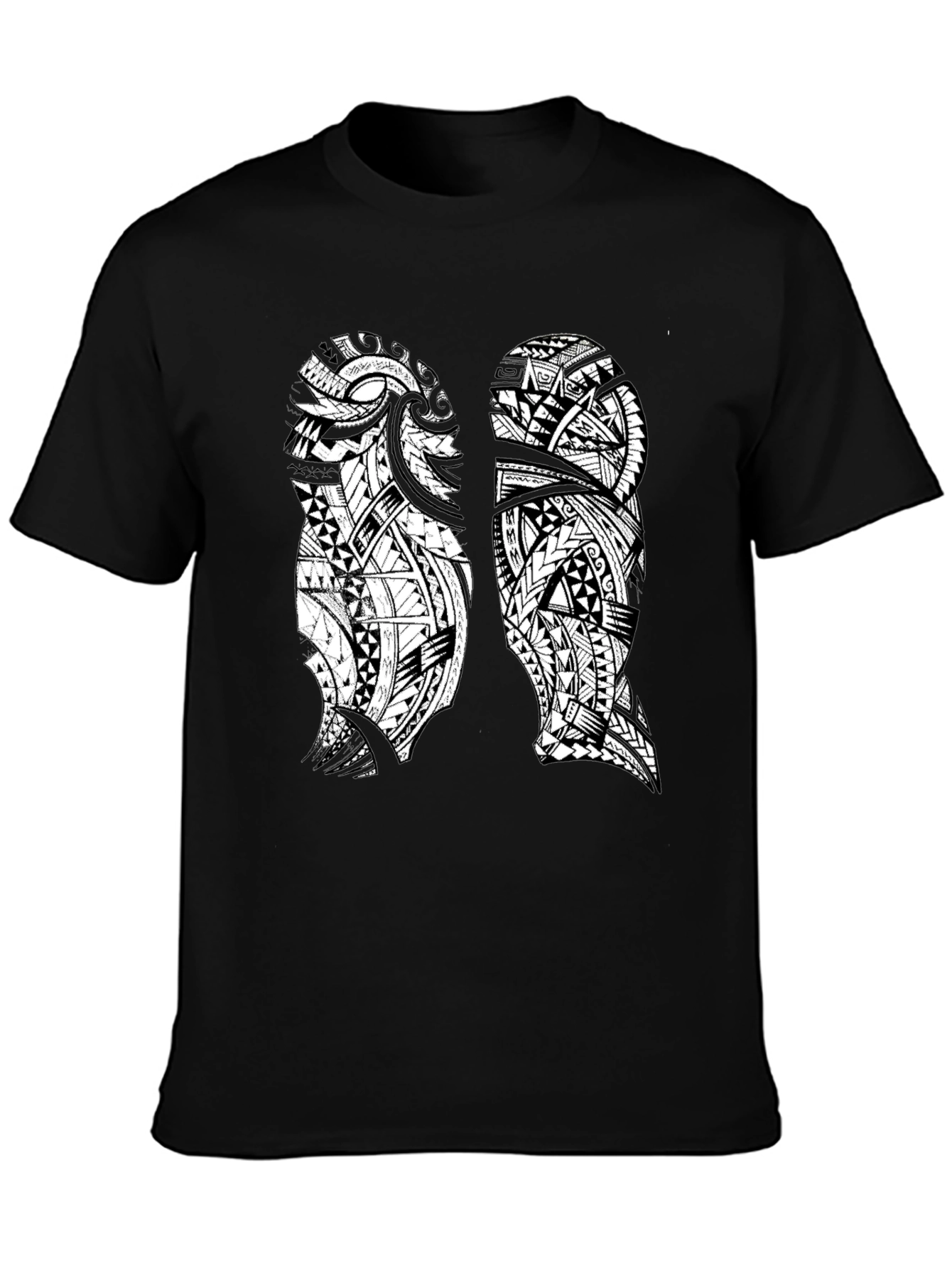 Tribal Lung Print Black T-Shirt