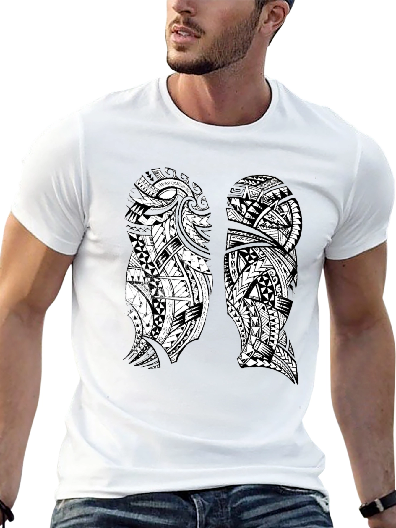 Tribal Lung Print Black T-Shirt