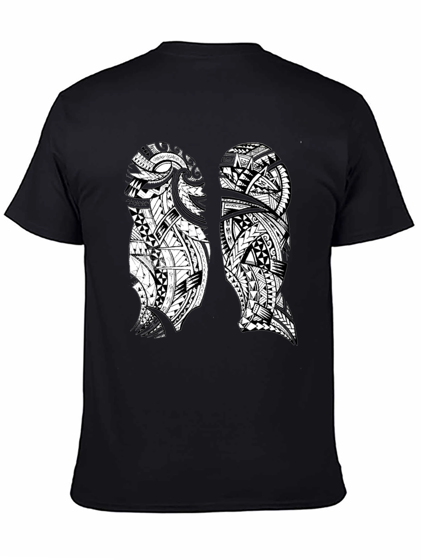Tribal Lung Print Black T-Shirt
