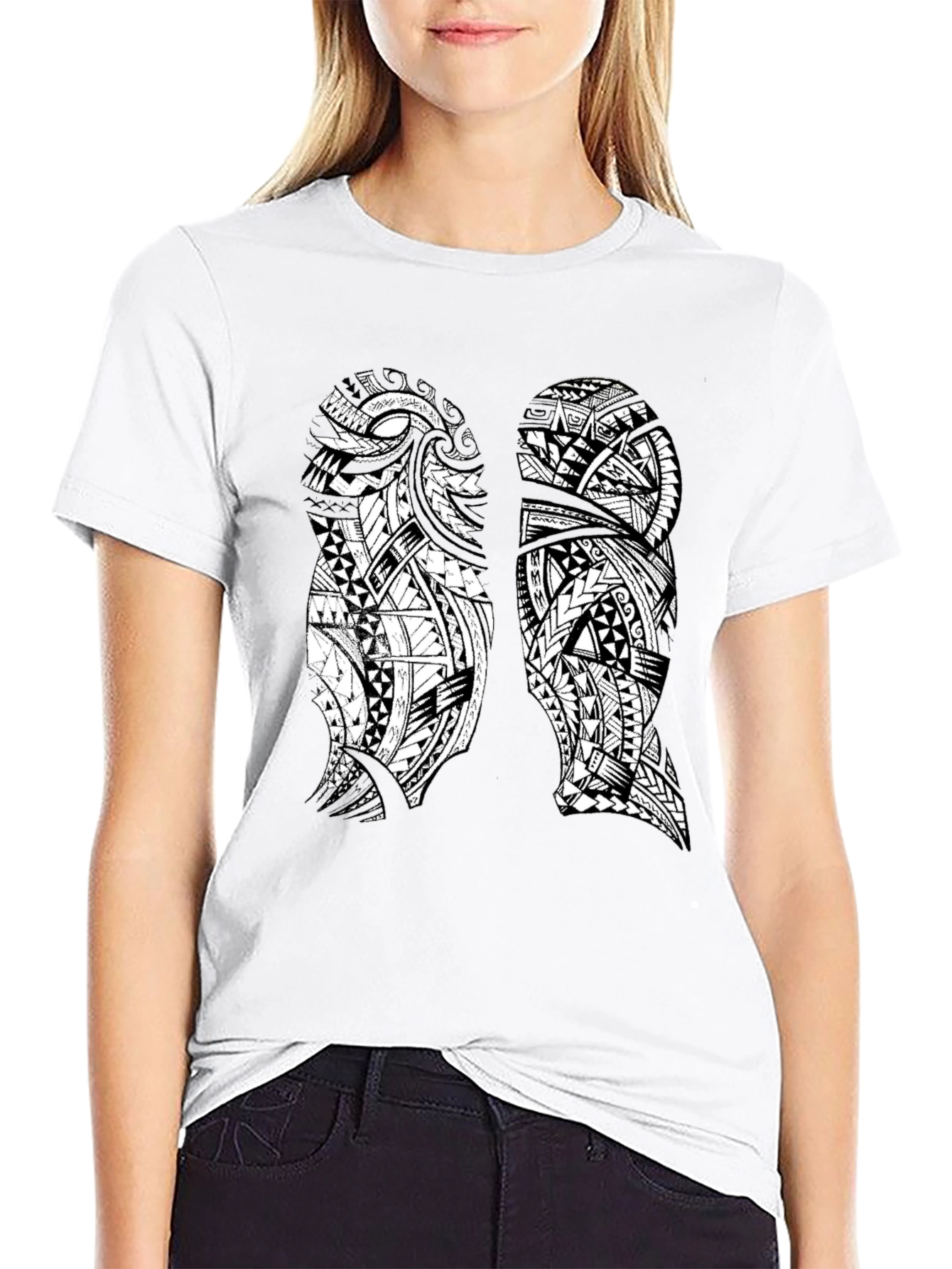 Tribal Lung Print Black T-Shirt