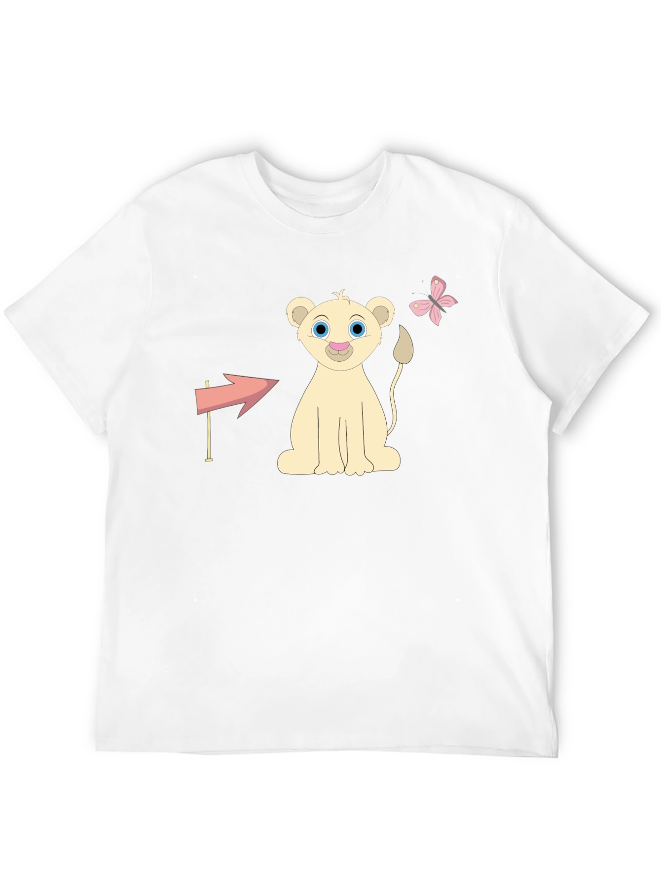 Cute Lion Cub Graphic Tee - Unisex Black T-Shirt