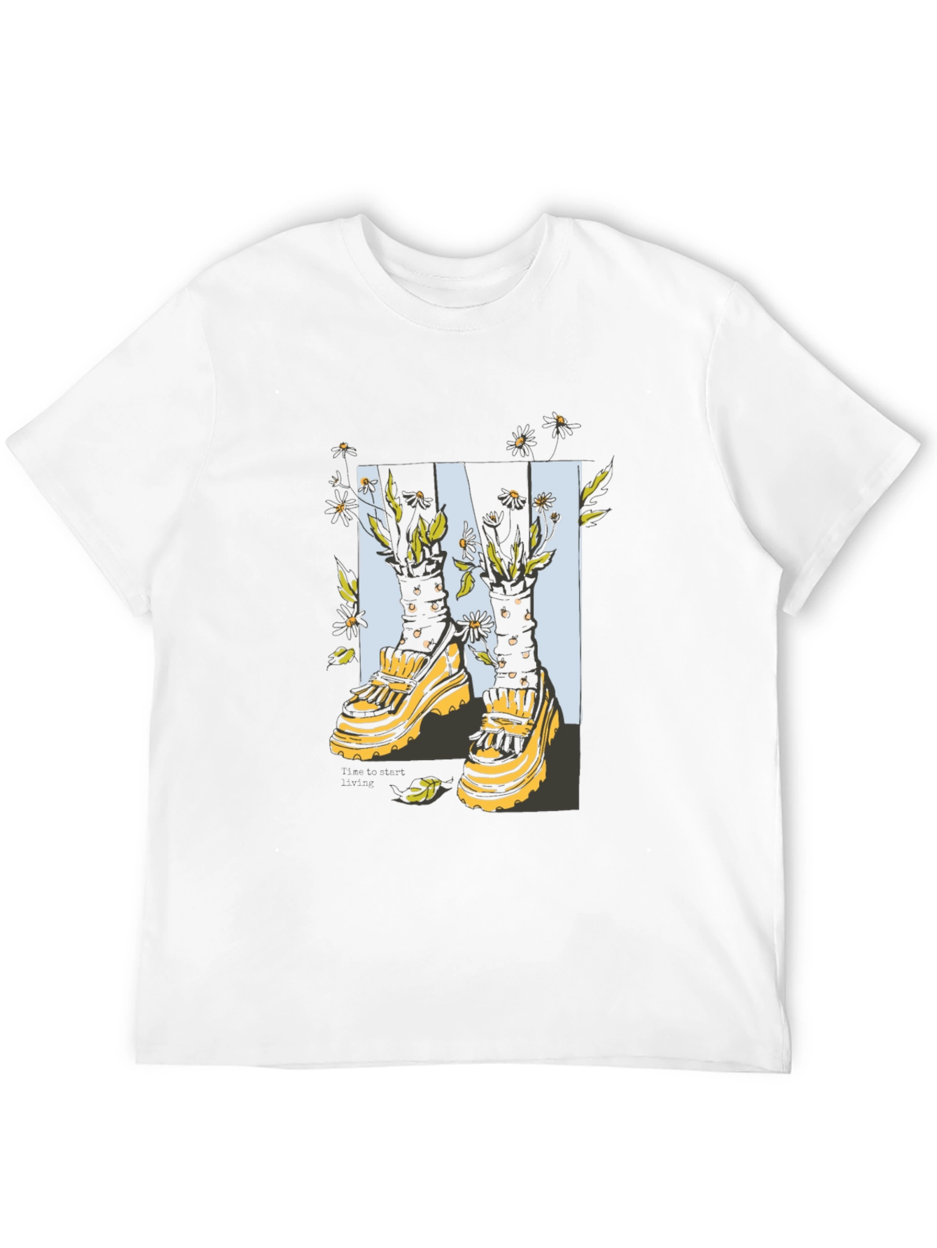 Trendy Floral Platform Sneakers Graphic T-Shirt