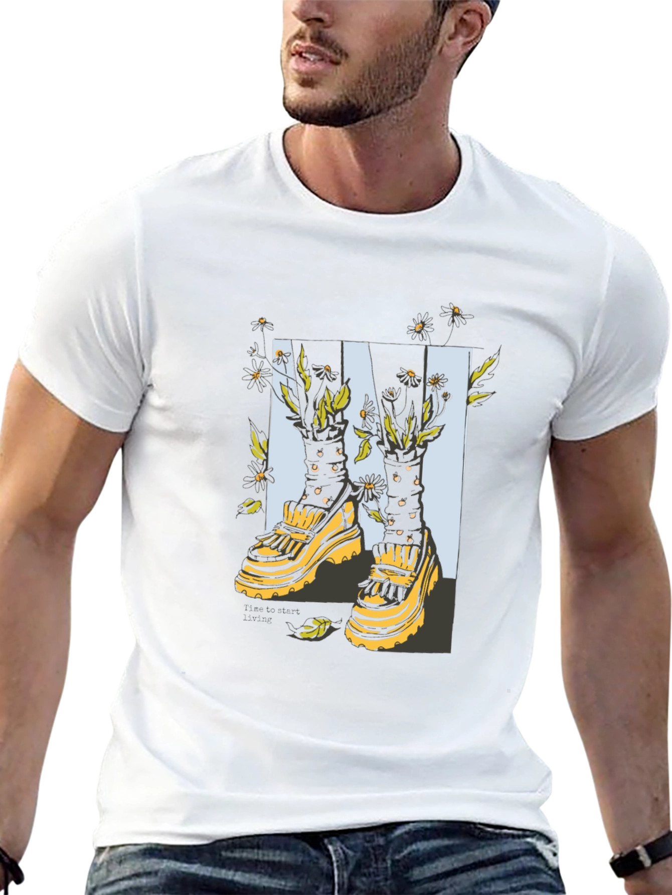 Trendy Floral Platform Sneakers Graphic T-Shirt