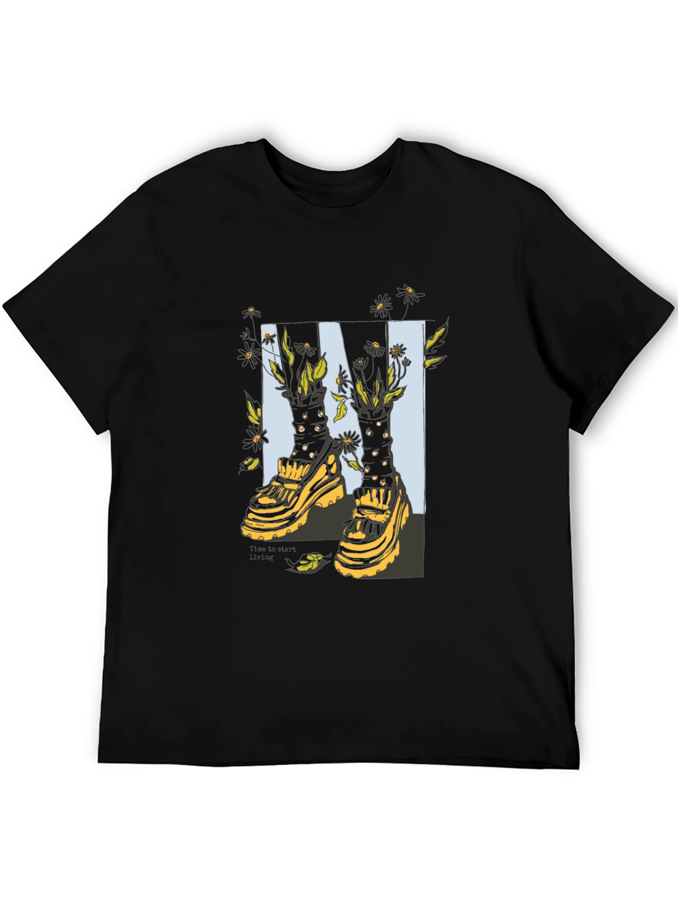 Trendy Floral Platform Sneakers Graphic T-Shirt