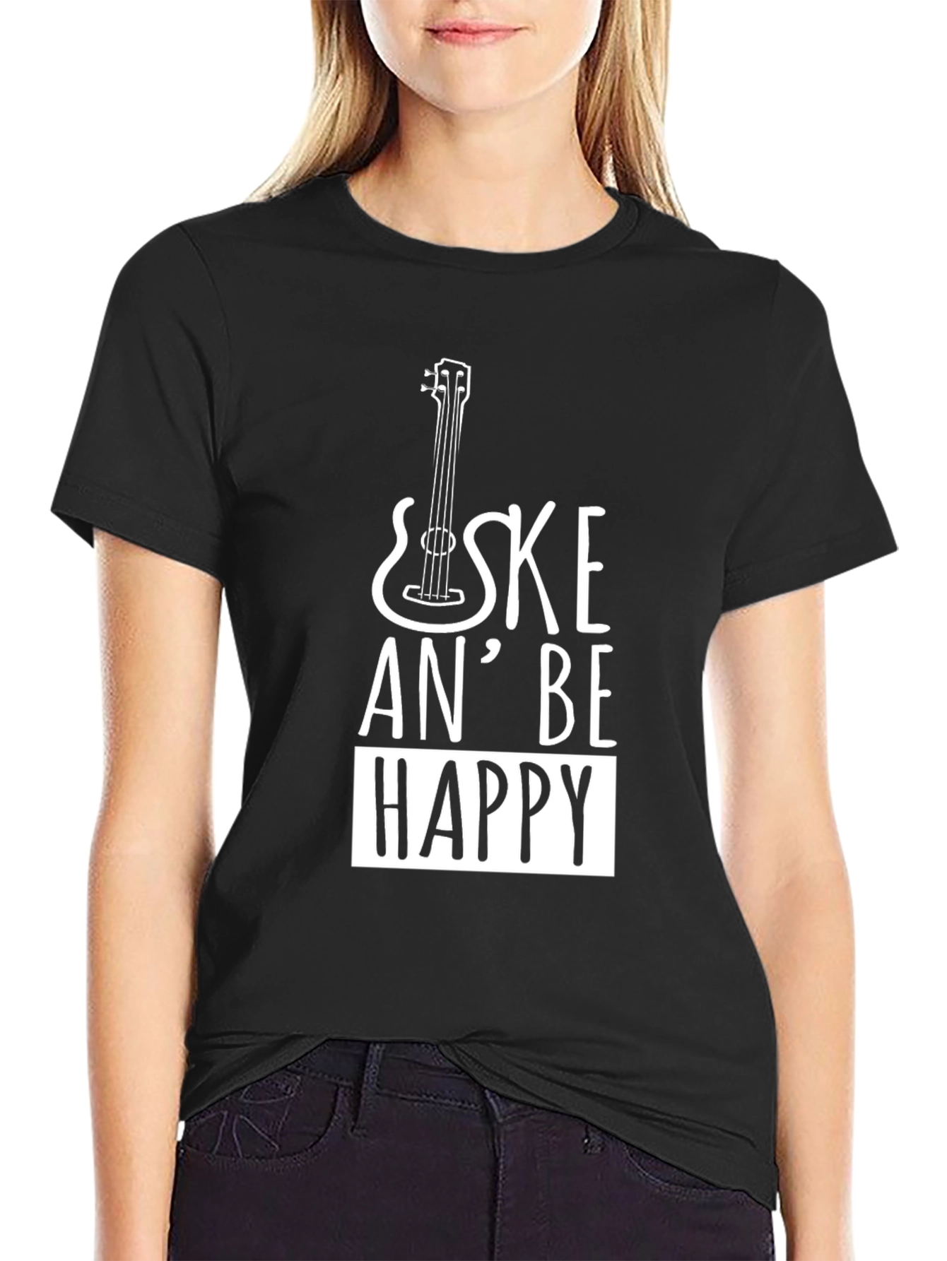 Ukulele Graphic Tee: Uke An Be Happy
