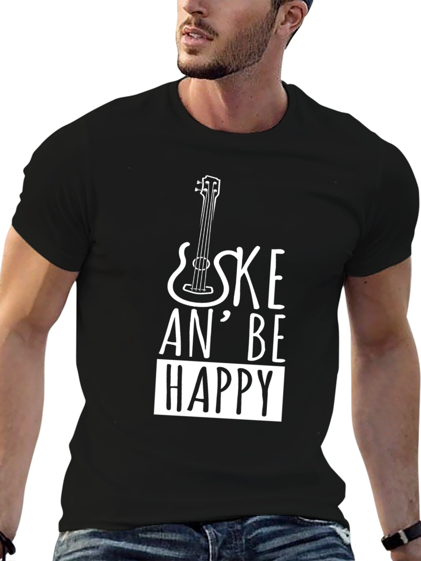 Ukulele Graphic Tee: Uke An Be Happy