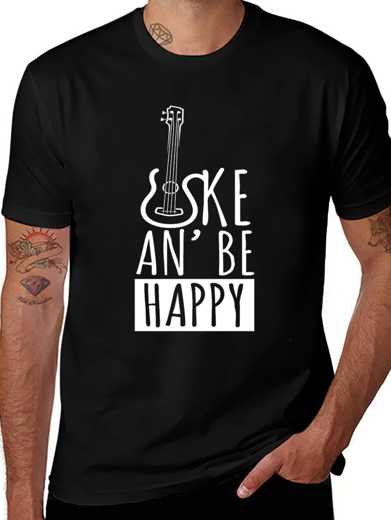 Ukulele Graphic Tee: Uke An Be Happy
