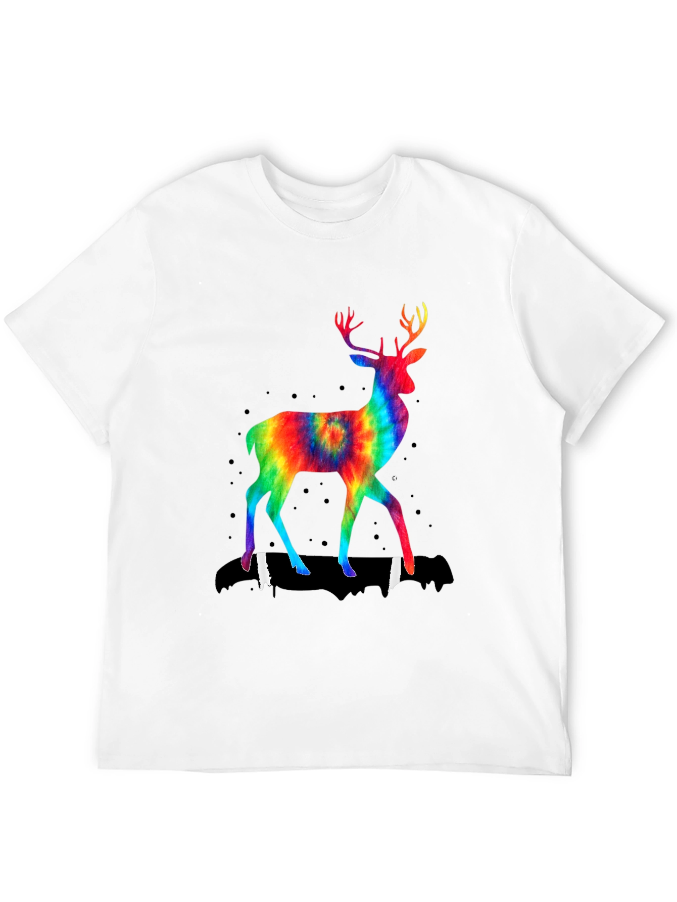 Rainbow Tie Dye Deer Graphic Tee