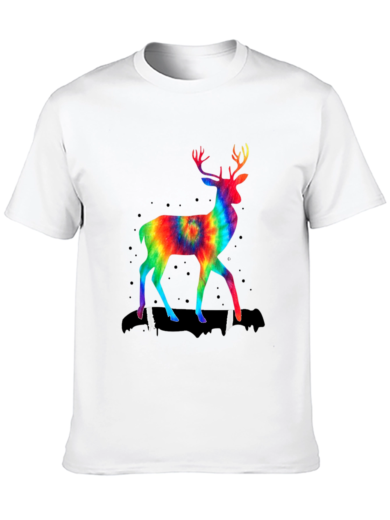 Rainbow Tie Dye Deer Graphic Tee