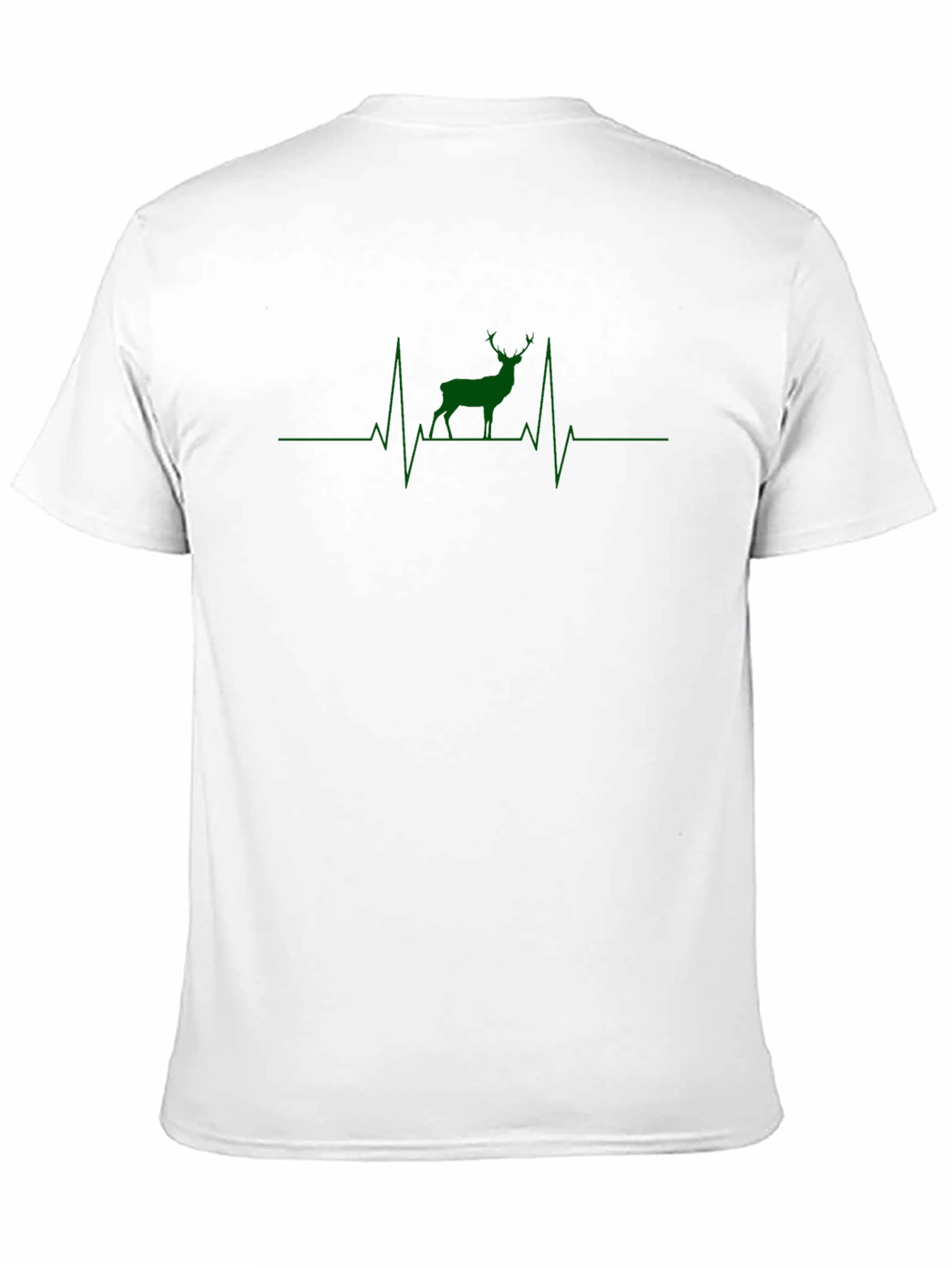 Deer Heartbeat Graphic Tee - Black Cotton Blend T-Shirt