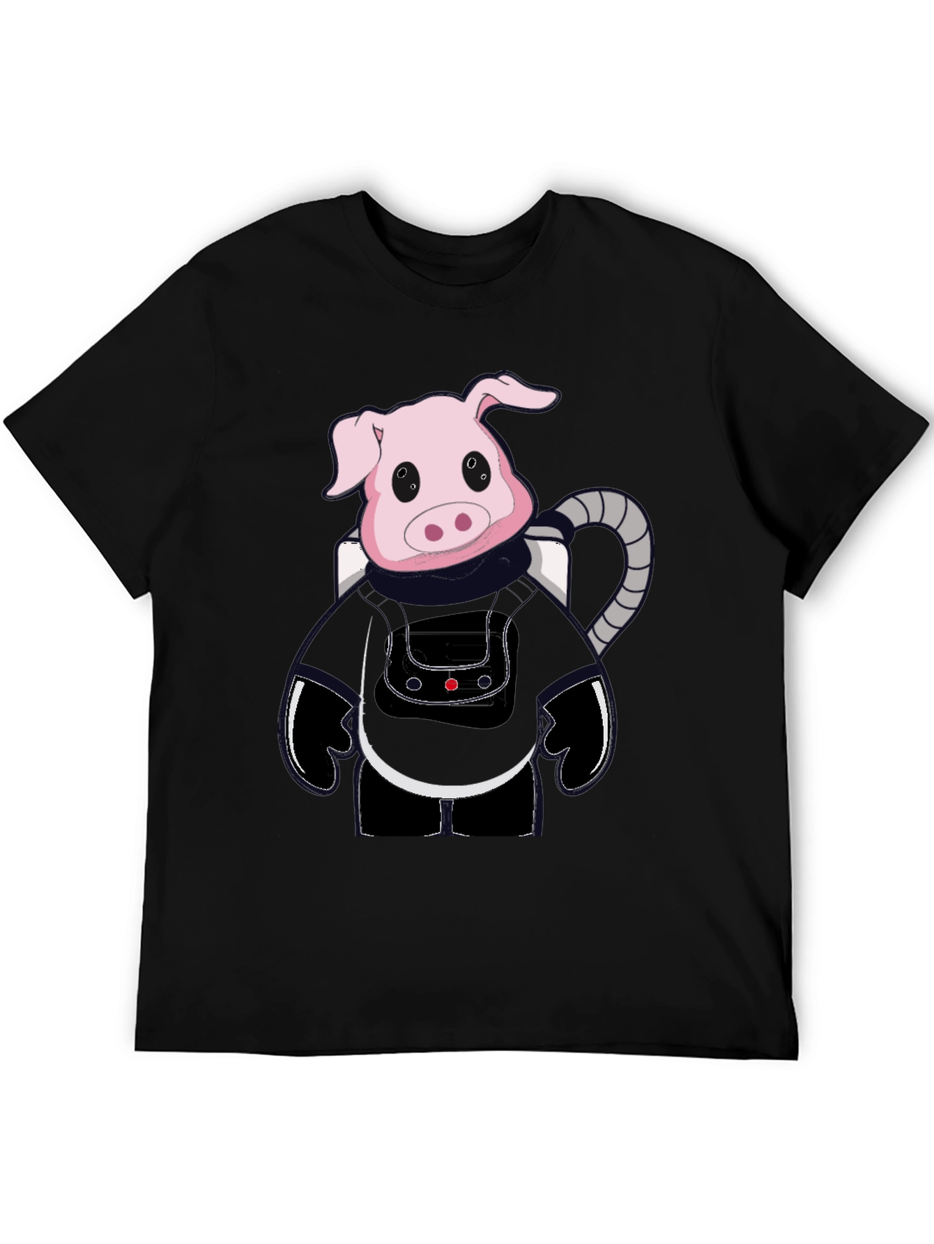 Astronaut Pig Graphic Tee - Black T-Shirt