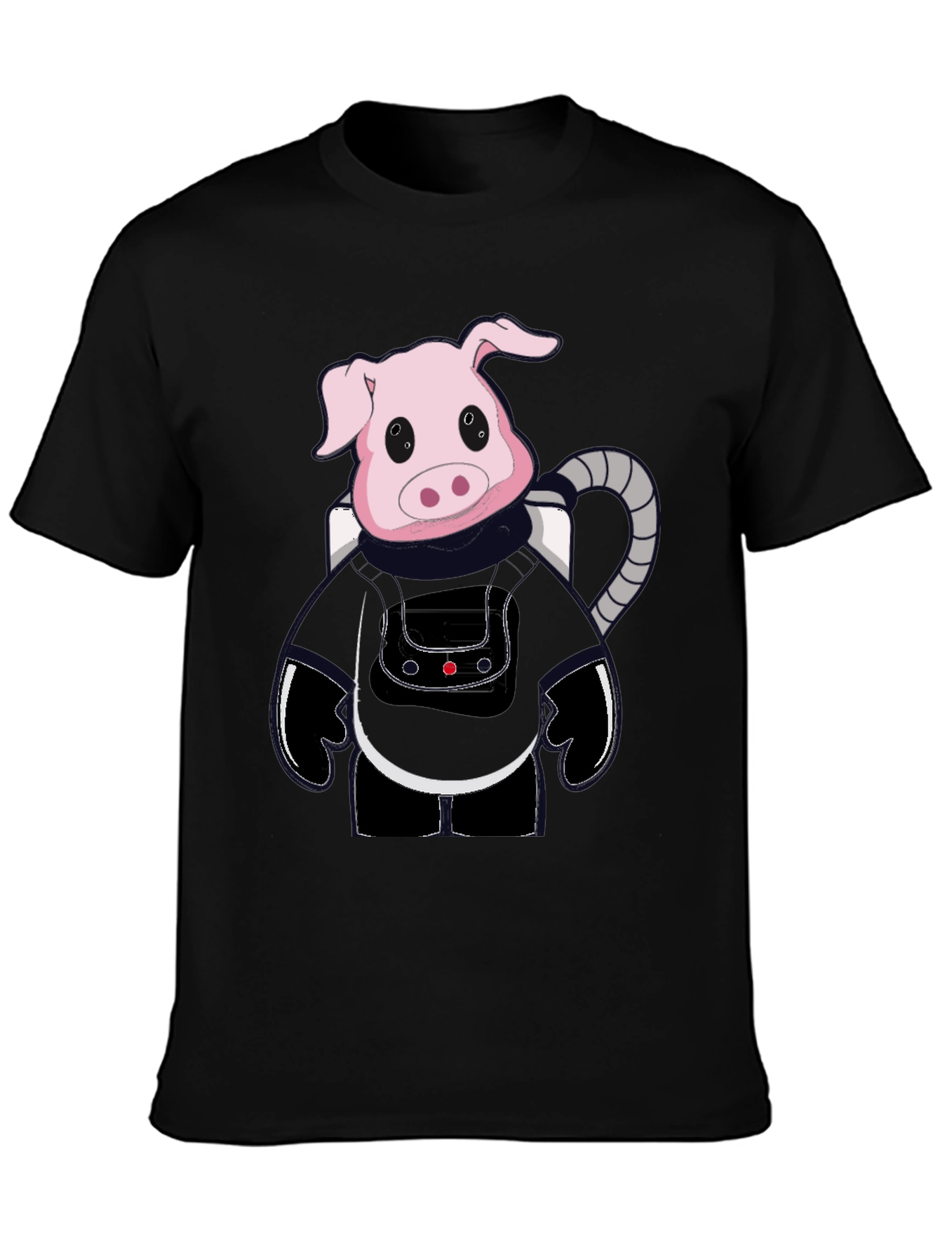 Astronaut Pig Graphic Tee - Black T-Shirt