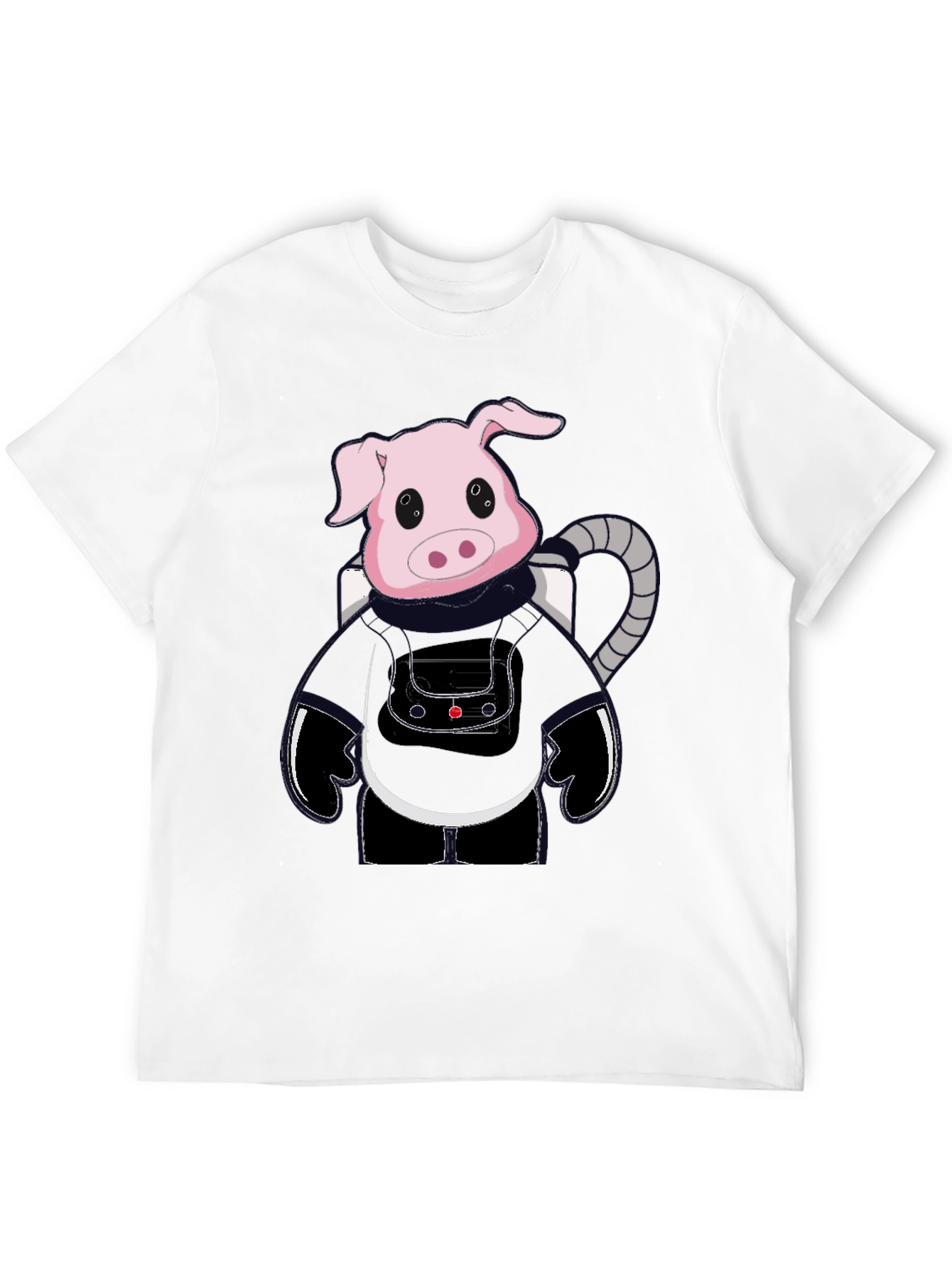 Astronaut Pig Graphic Tee - Black T-Shirt