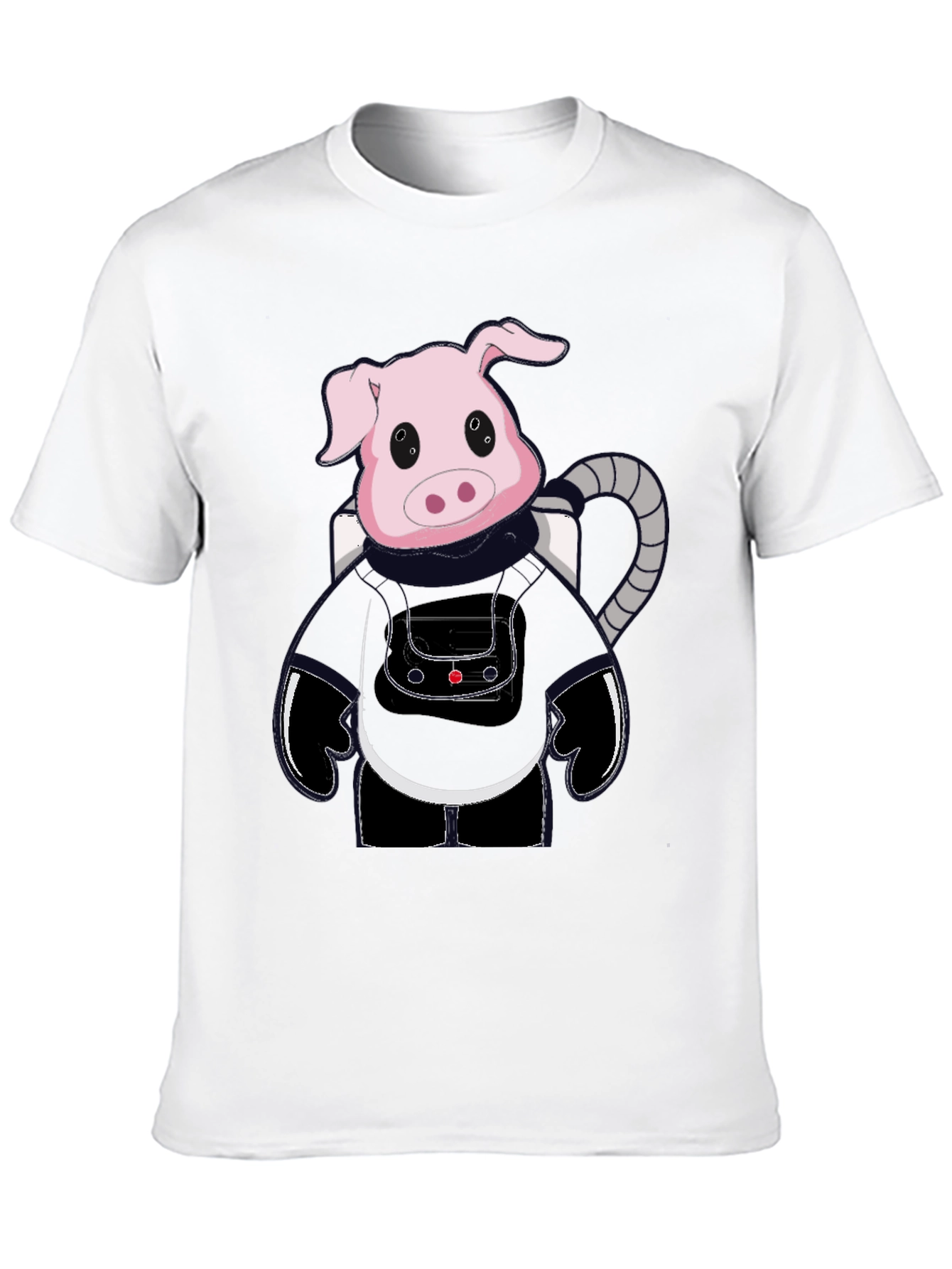 Astronaut Pig Graphic Tee - Black T-Shirt