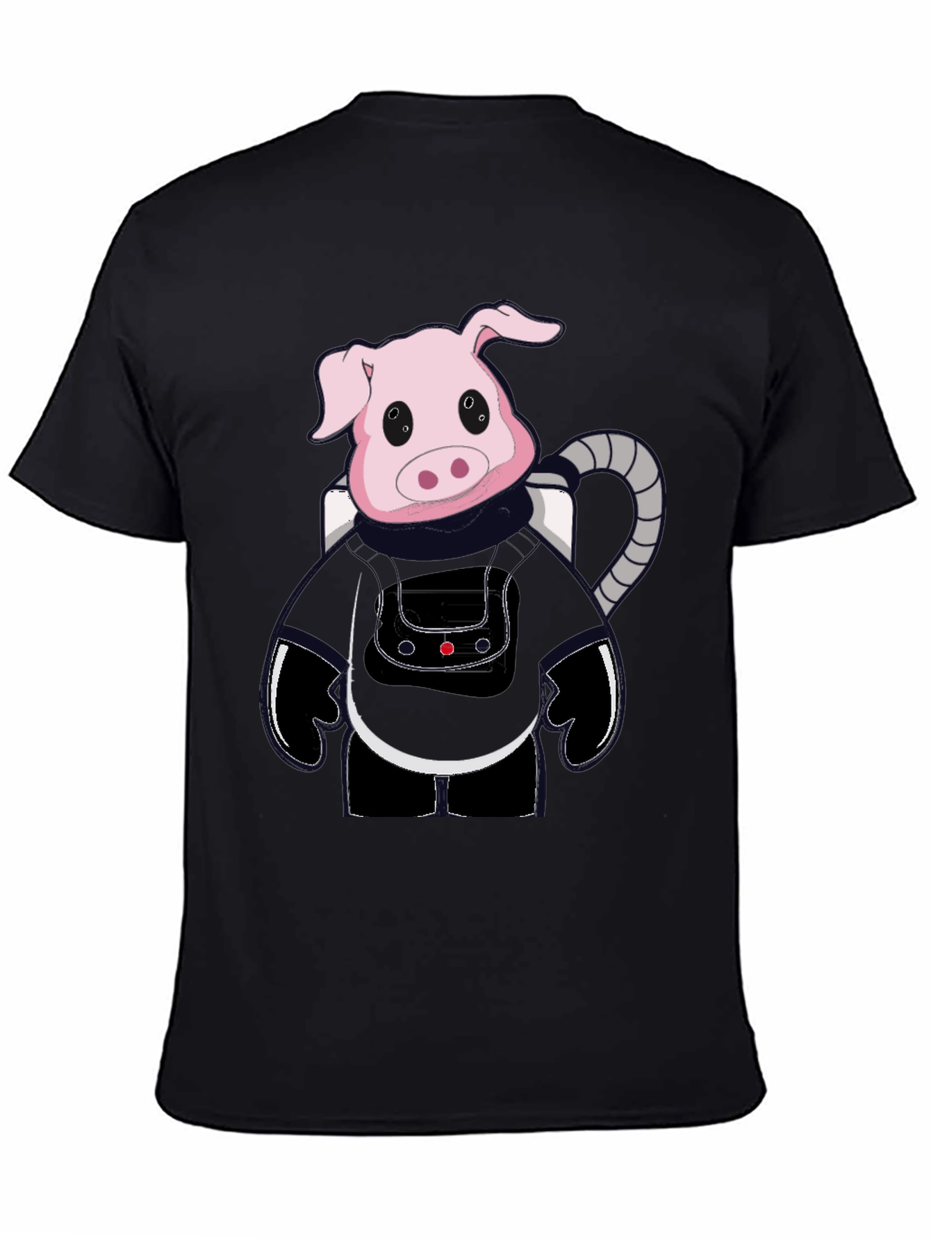Astronaut Pig Graphic Tee - Black T-Shirt