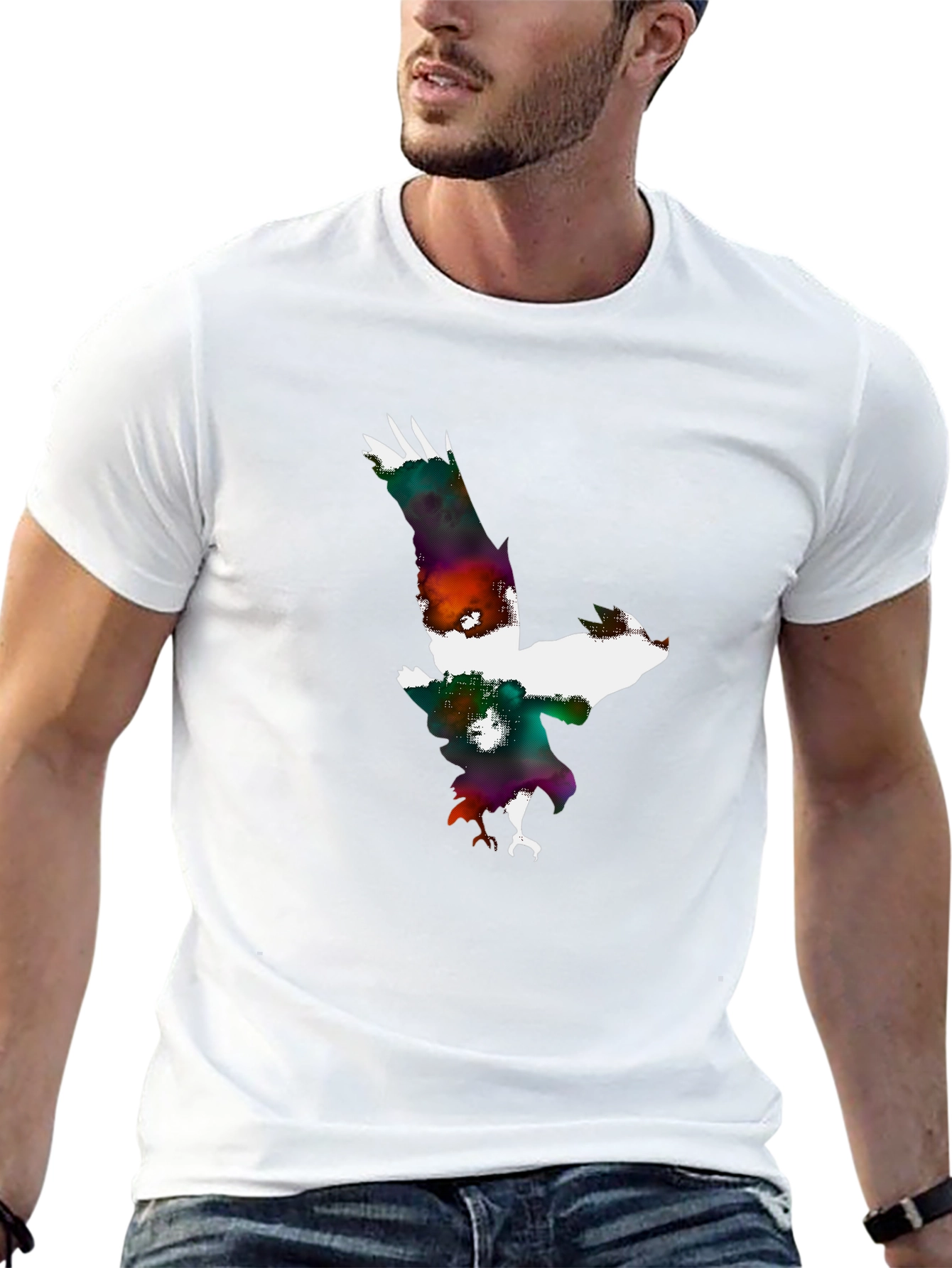 Abstract Eagle Graphic Black T-Shirt