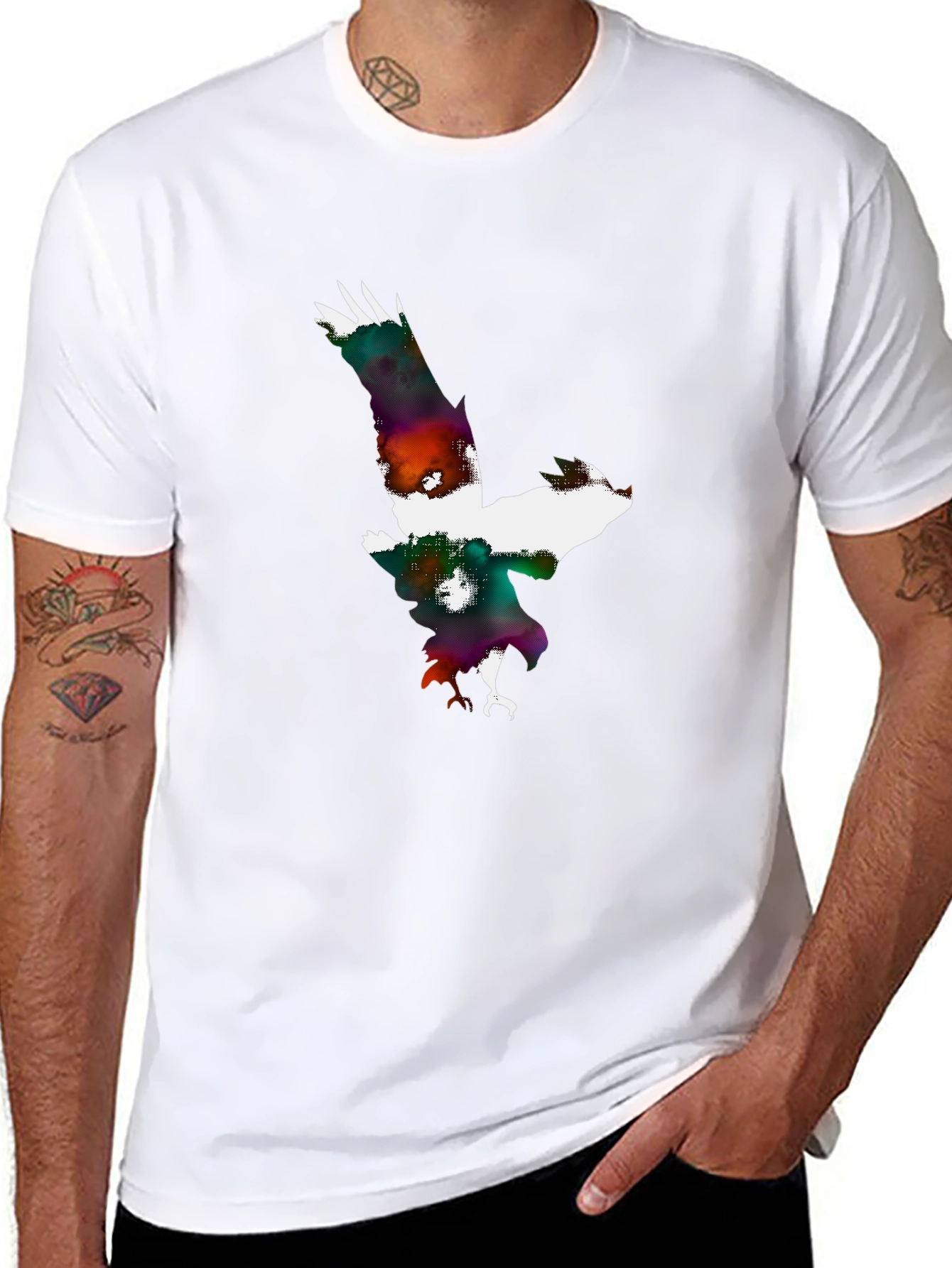 Abstract Eagle Graphic Black T-Shirt