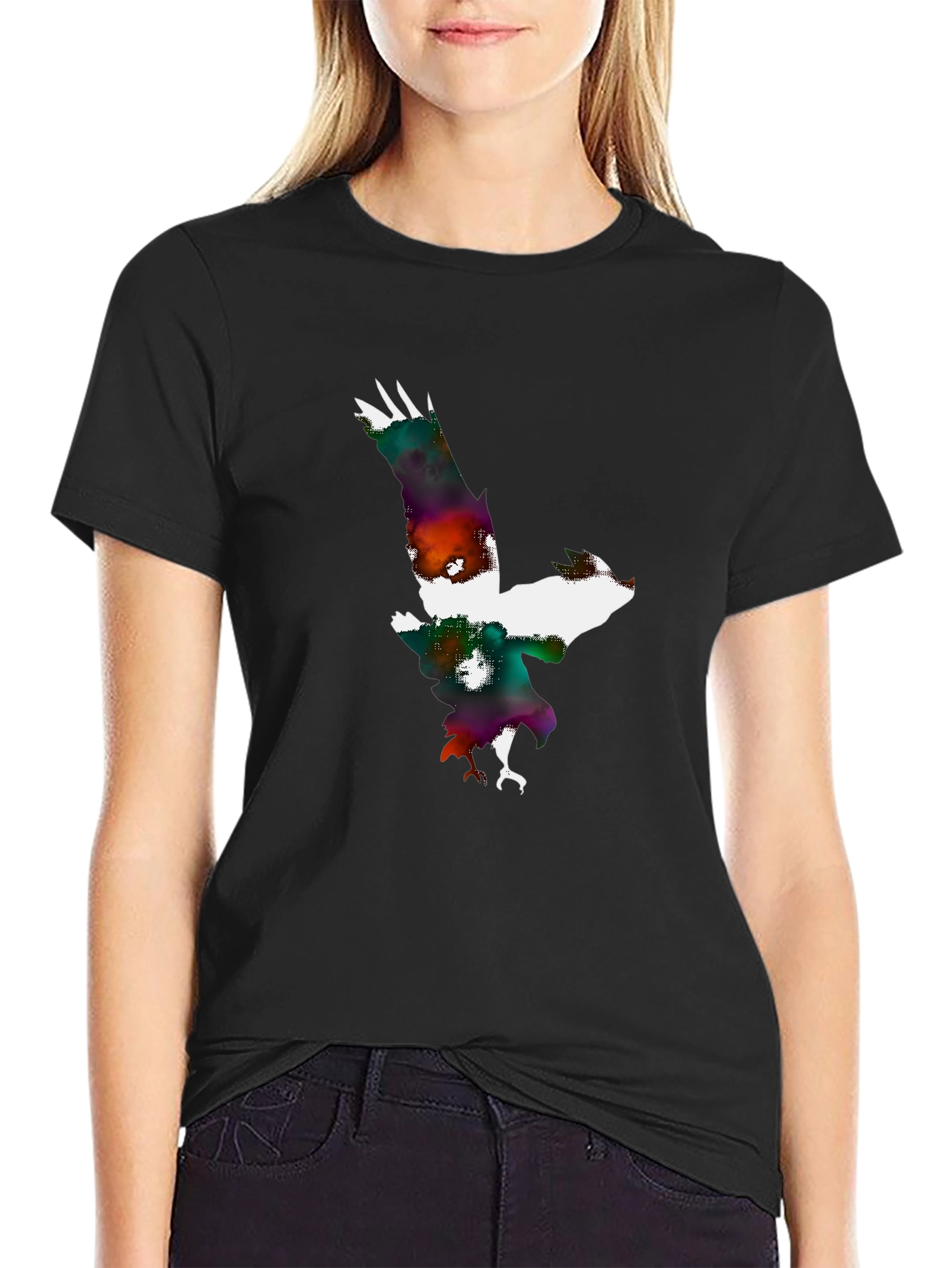Abstract Eagle Graphic Black T-Shirt