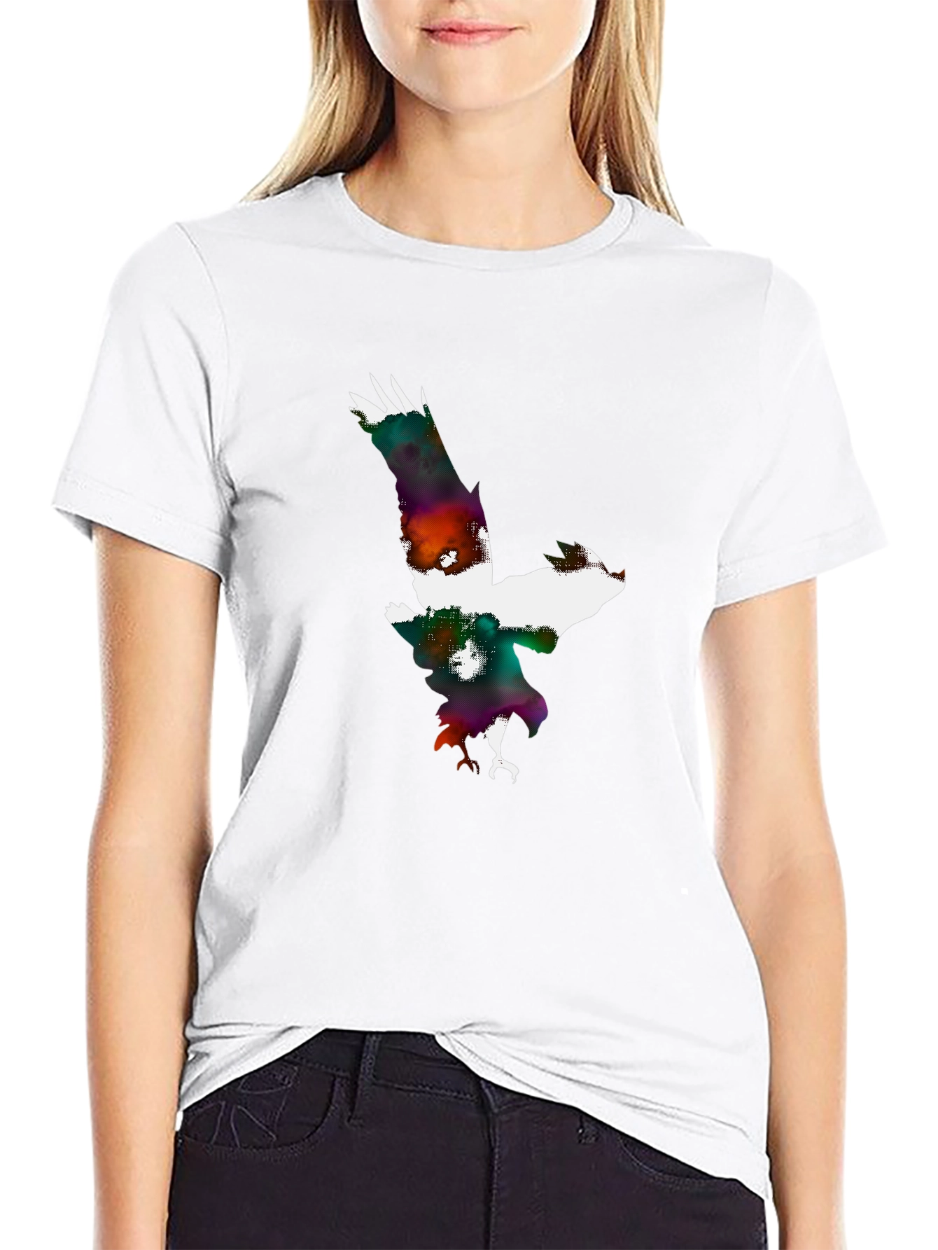 Abstract Eagle Graphic Black T-Shirt