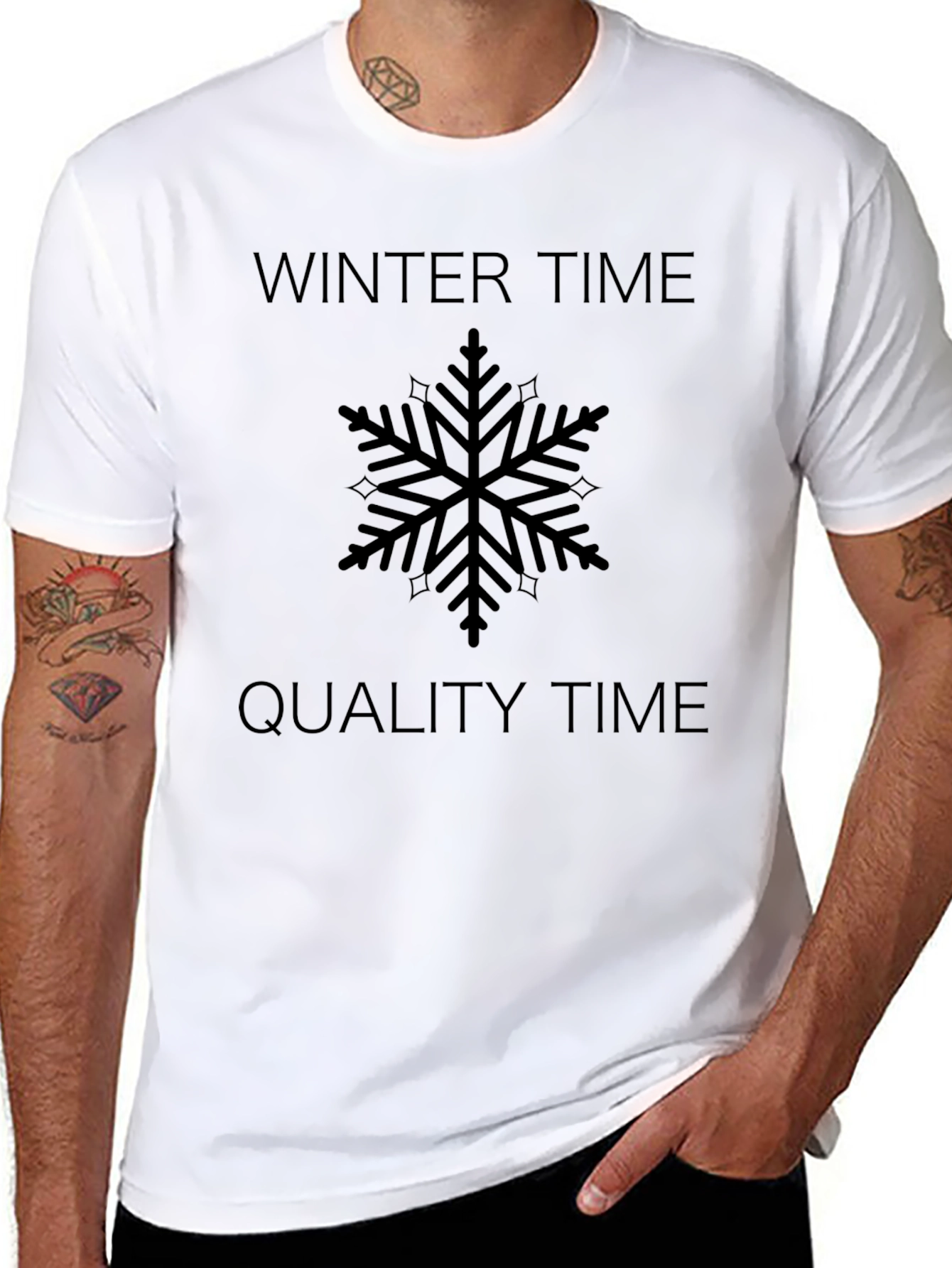 Winter Time Quality Time Snowflake Graphic Tee