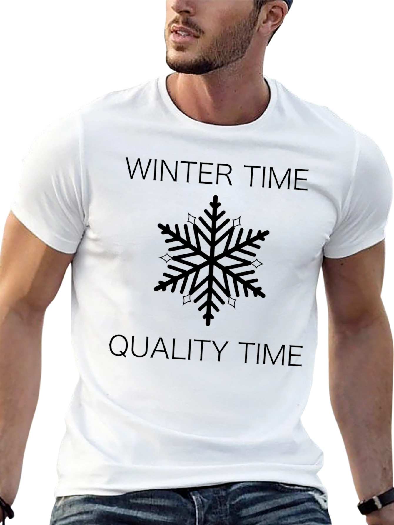Winter Time Quality Time Snowflake Graphic Tee