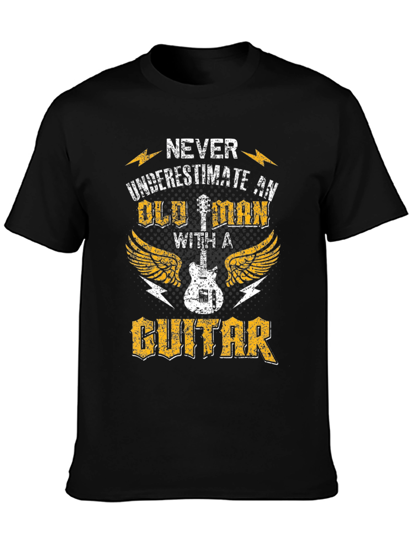 Never Underestimate Old Man With Guitar T-Shirt
