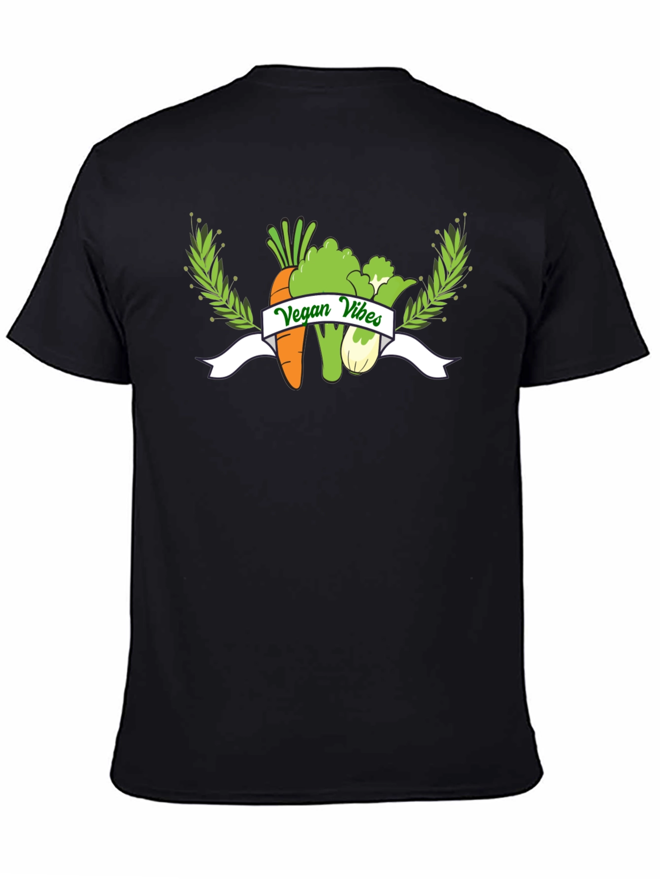 Vegan Vibes Graphic T-Shirt - Black