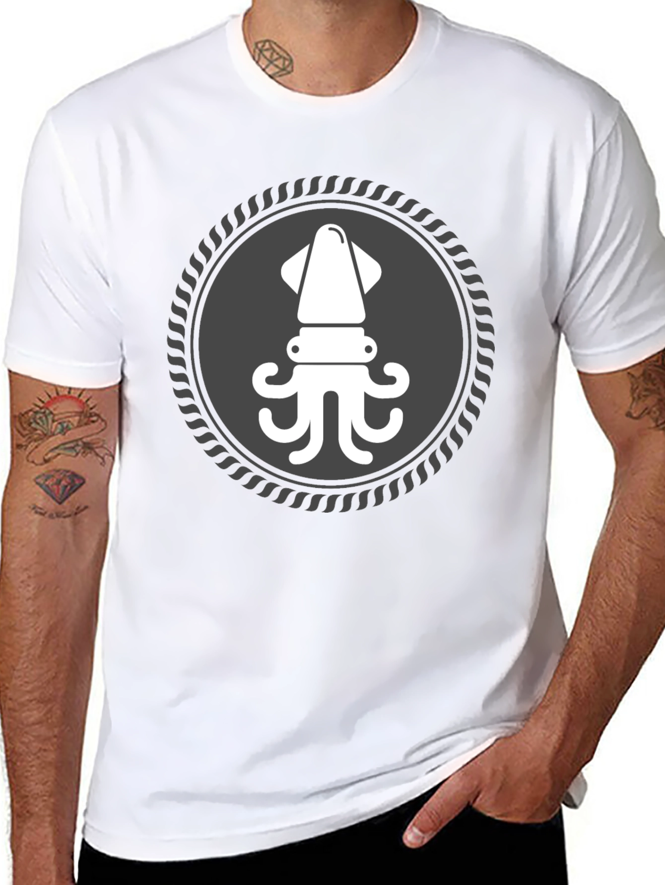 Squid Graphic T-Shirt - Black