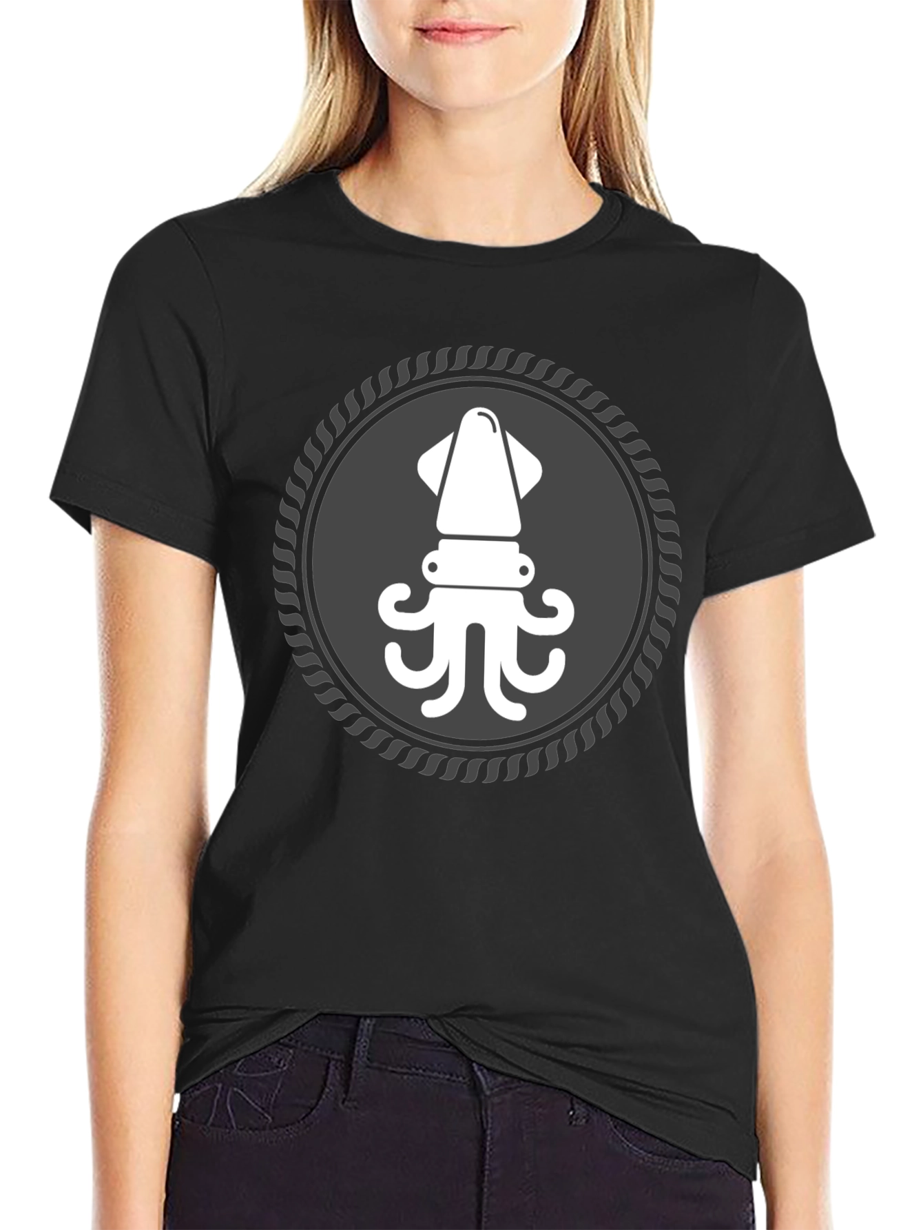 Squid Graphic T-Shirt - Black