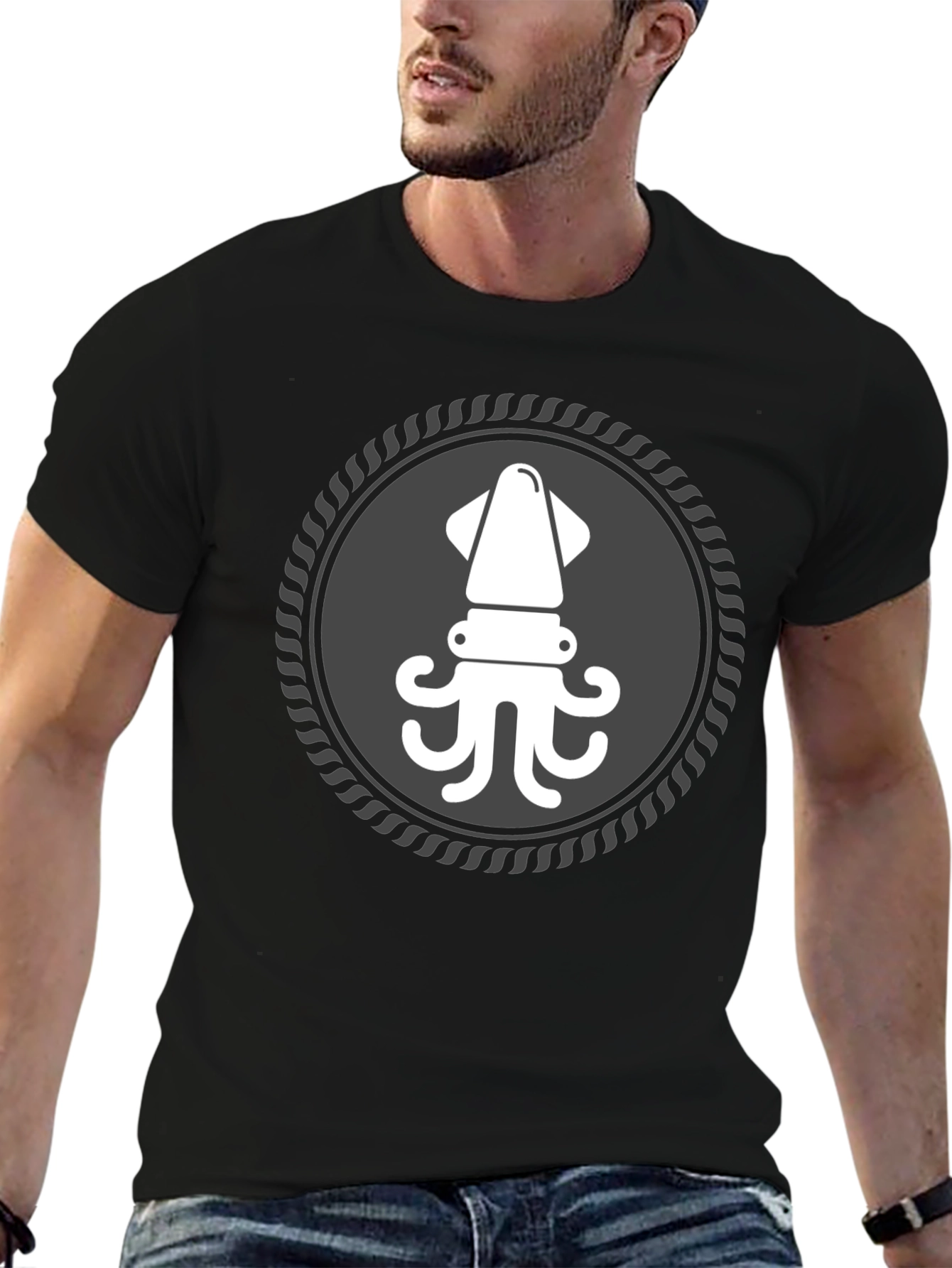Squid Graphic T-Shirt - Black