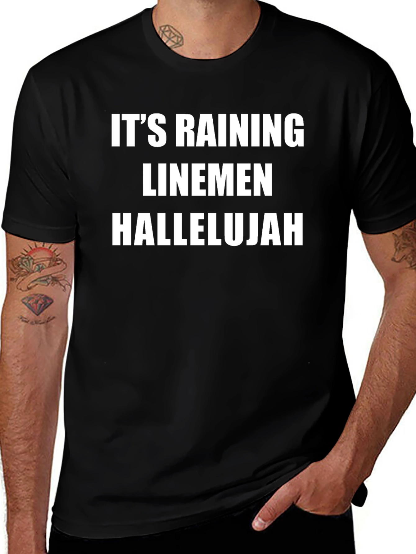 Its Raining Linemen Hallelujah T-Shirt