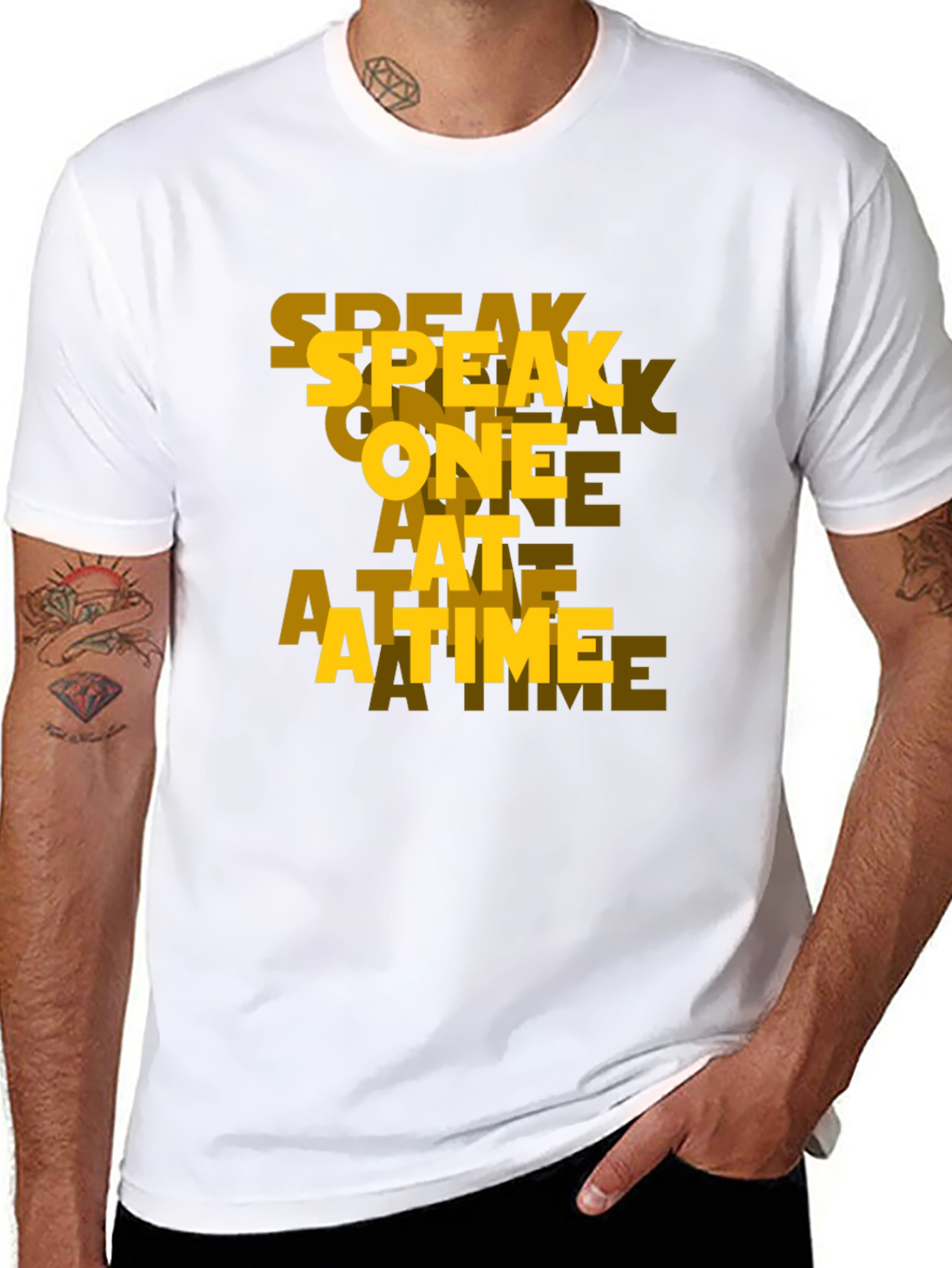 Speak One At A Time Black Graphic Tee