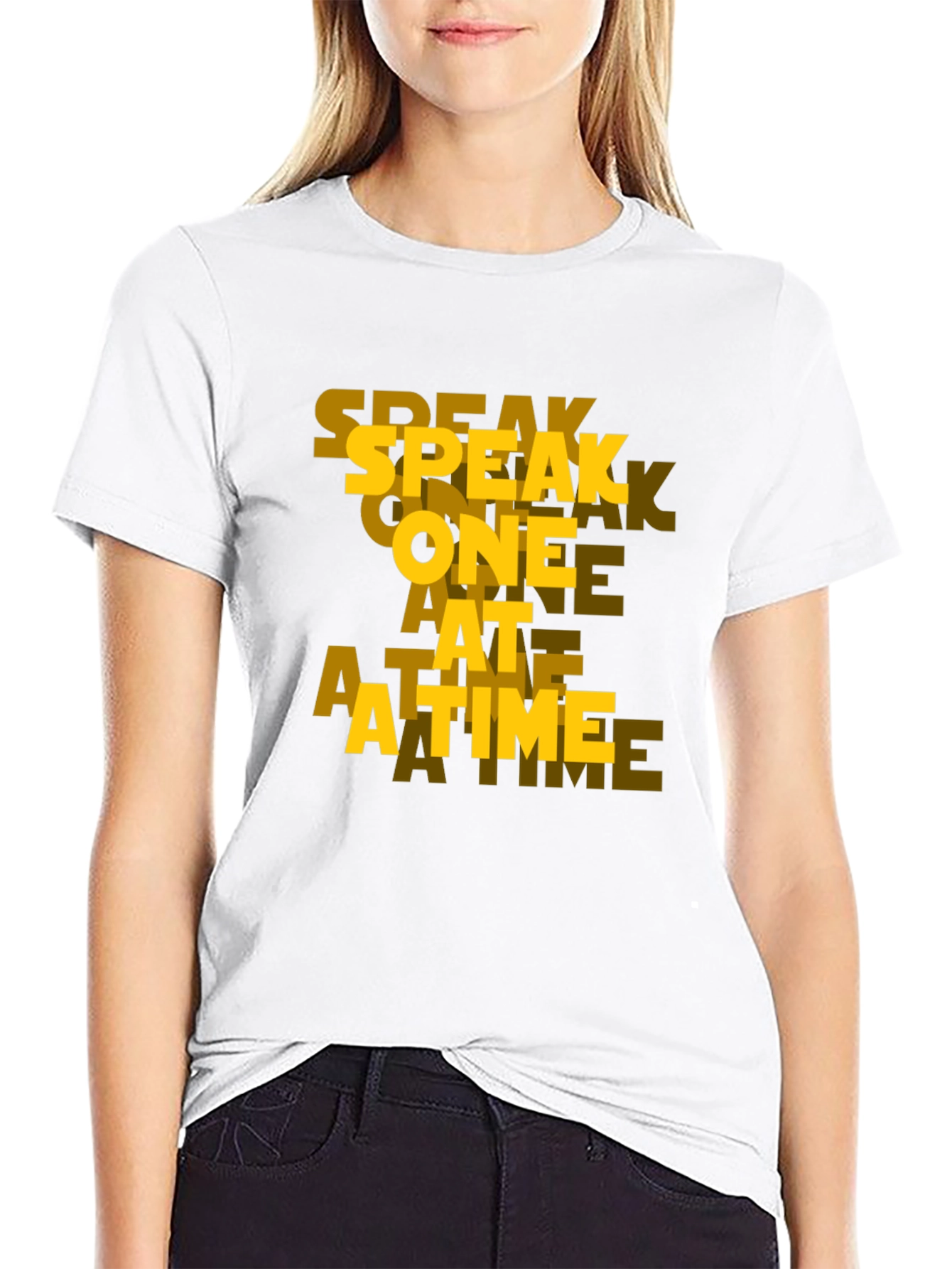 Speak One At A Time Black Graphic Tee
