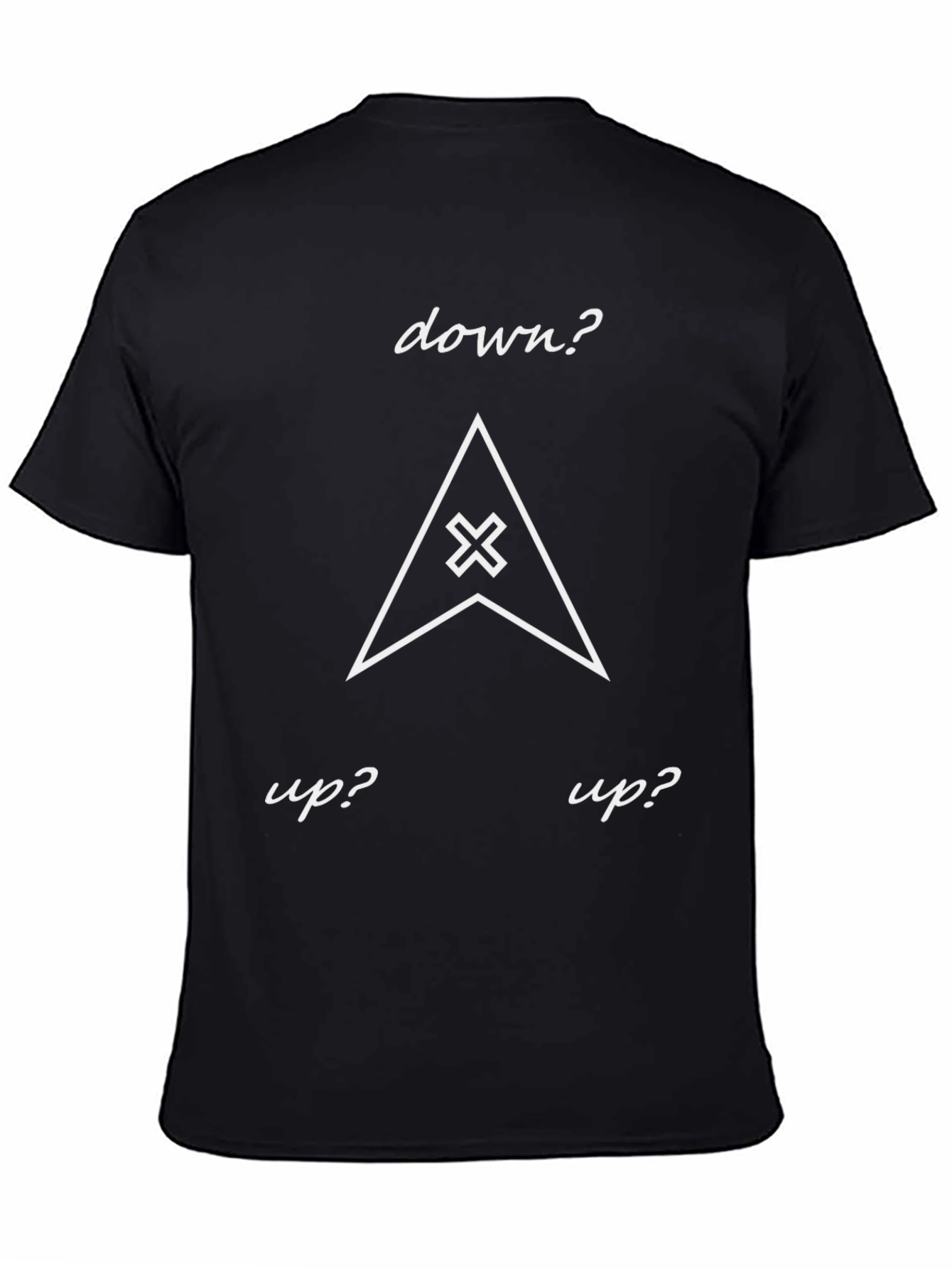Up? Down? Graphic Tee - Black Cotton T-Shirt