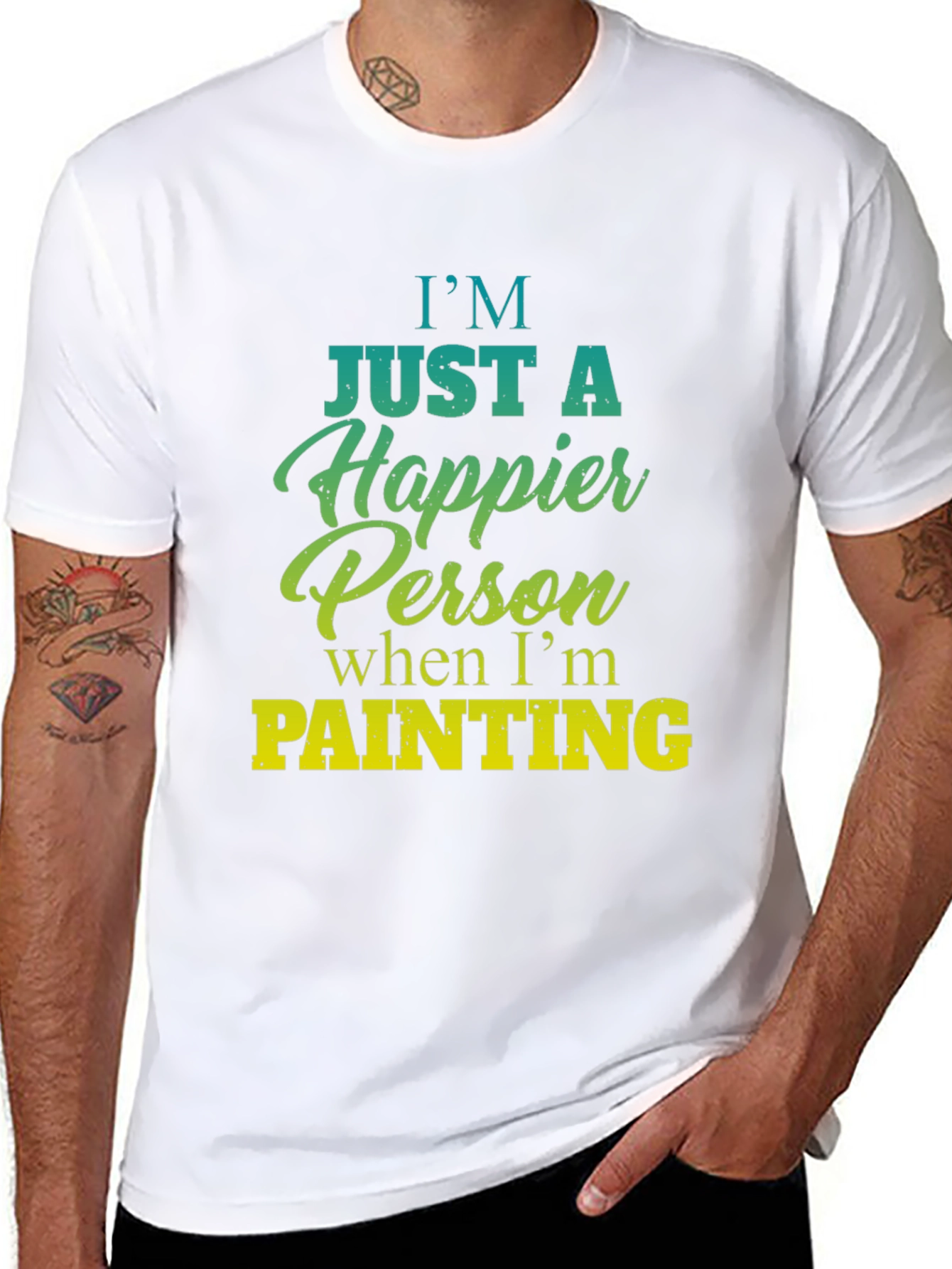 Happier Person Painting Graphic T-Shirt