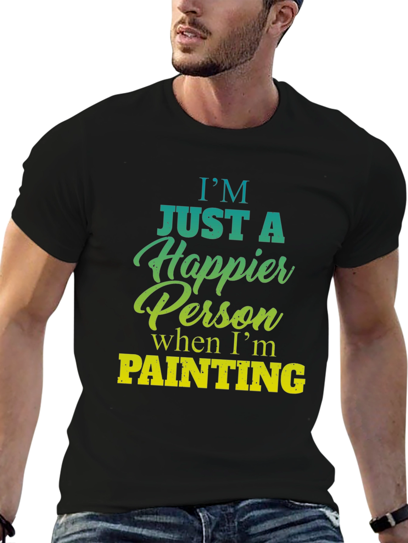 Happier Person Painting Graphic T-Shirt