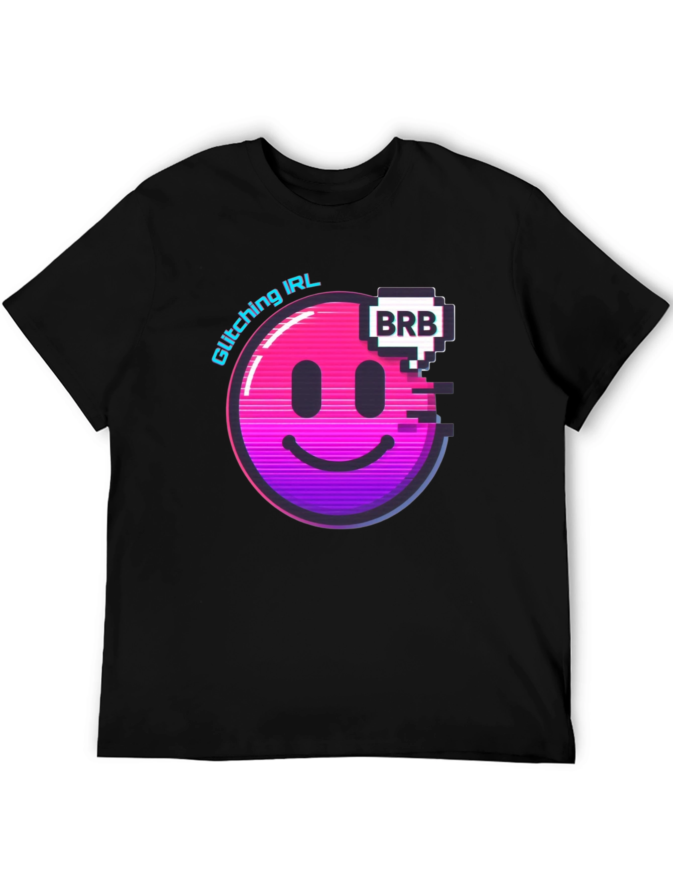 Glitching IRL BRB Graphic Tee - Black