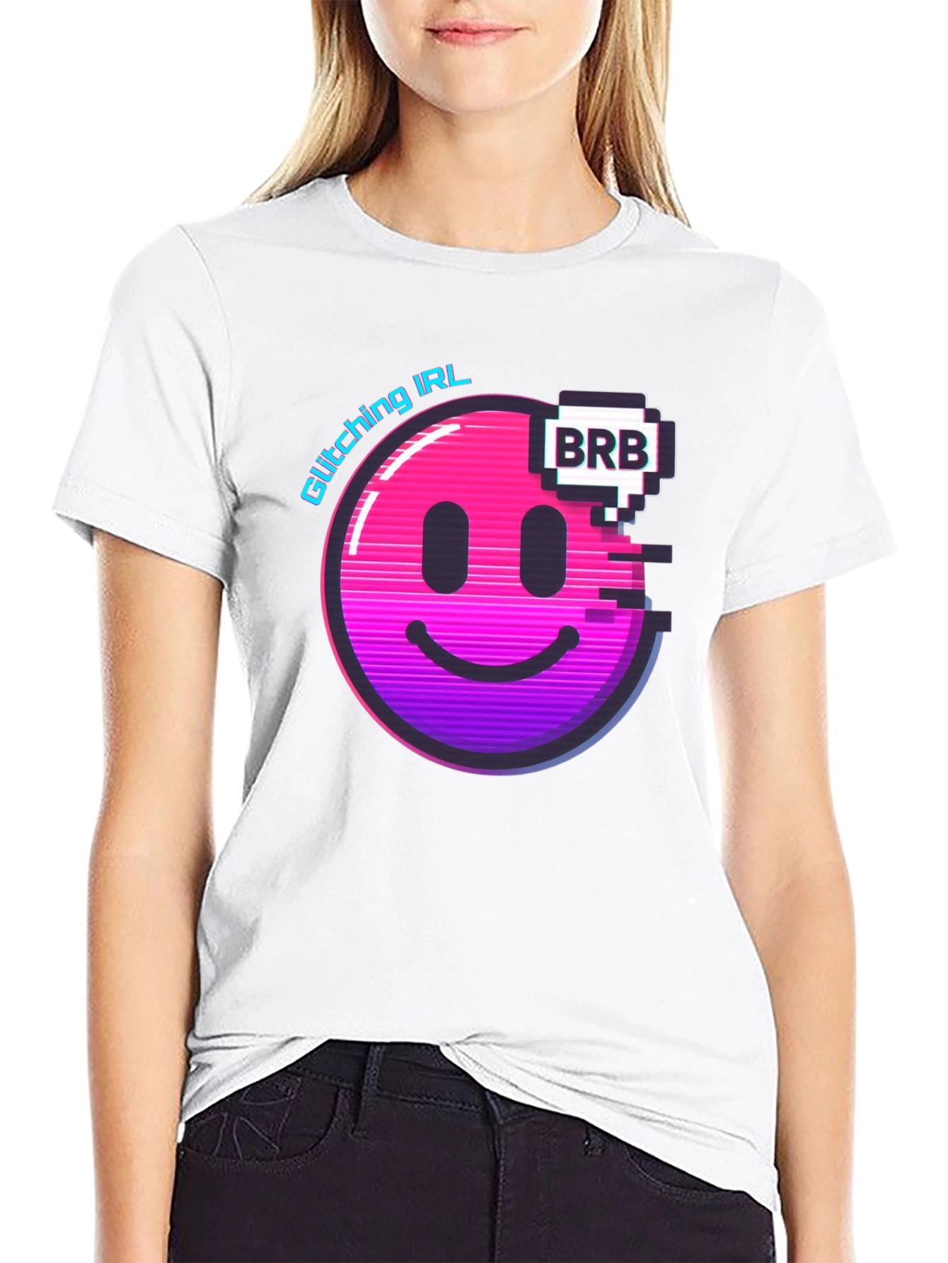 Glitching IRL BRB Graphic Tee - Black