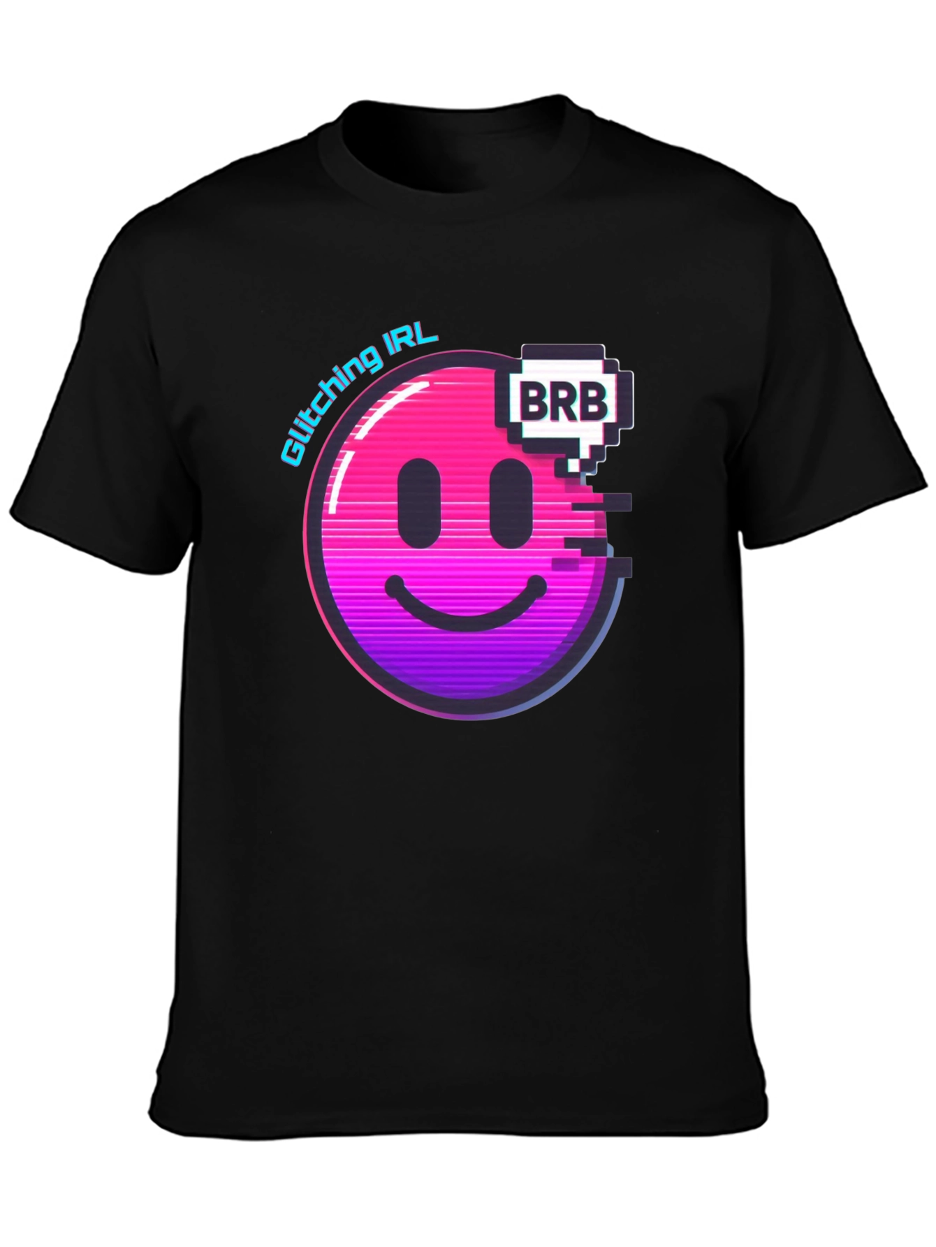 Glitching IRL BRB Graphic Tee - Black