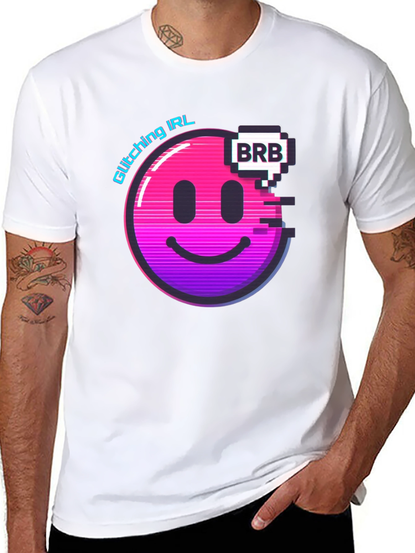 Glitching IRL BRB Graphic Tee - Black