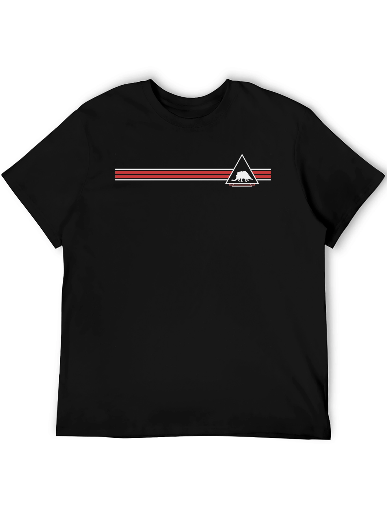 Geometric Dinosaur Graphic Tee - Mens Black T-Shirt