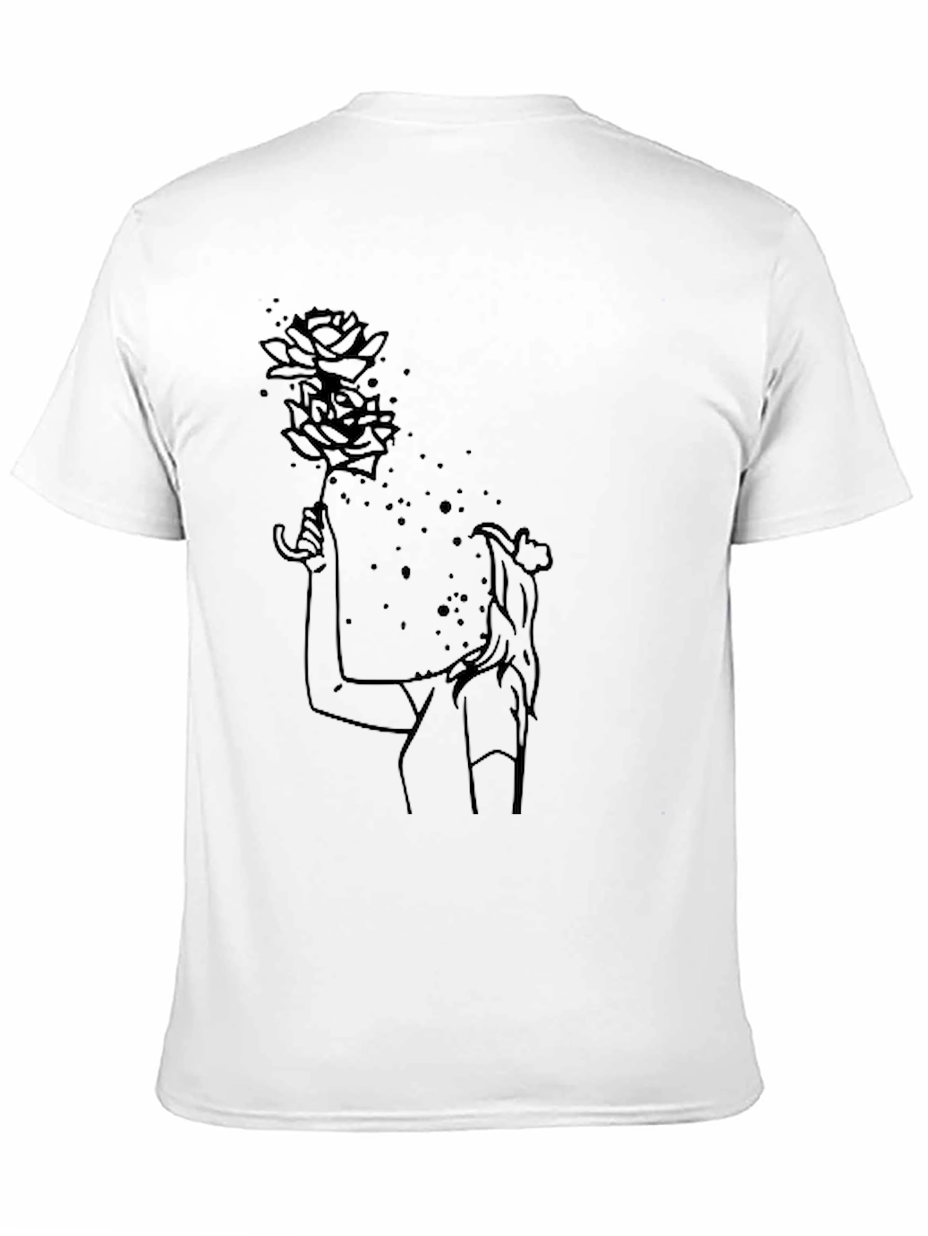 Black Graphic Tee - Rose Woman Design