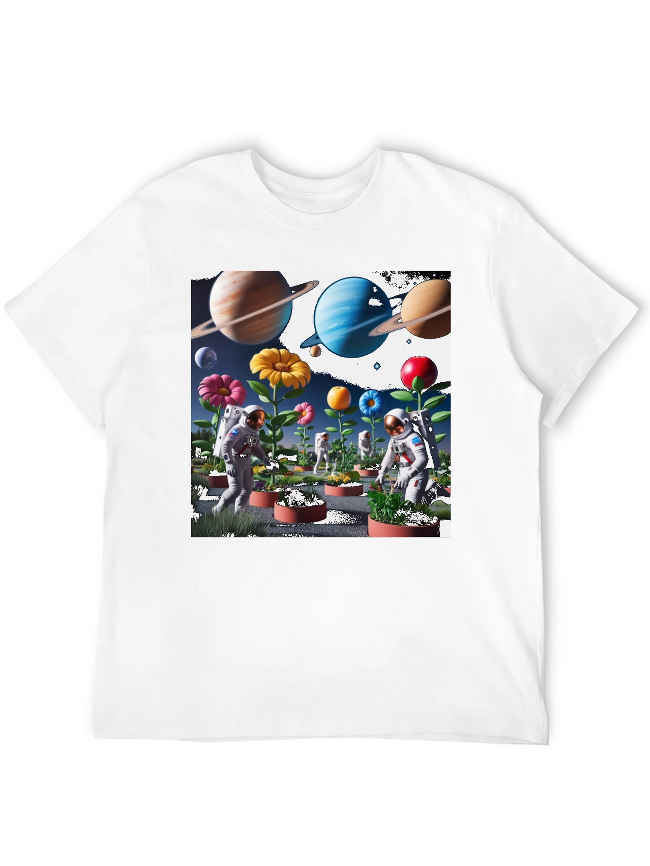 Astronauts Planting Flowers T-Shirt