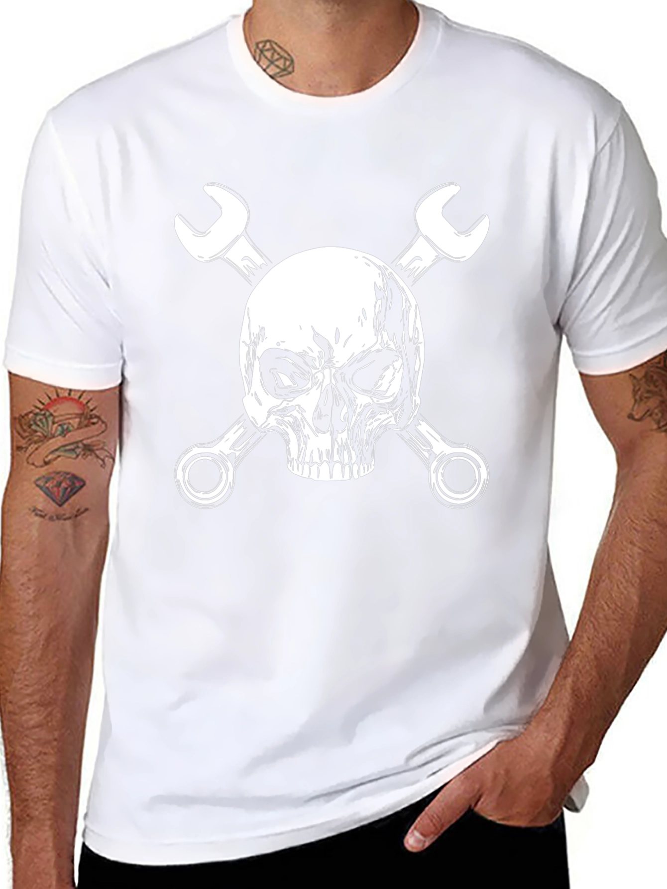 Skull & Wrenches Graphic Black T-Shirt