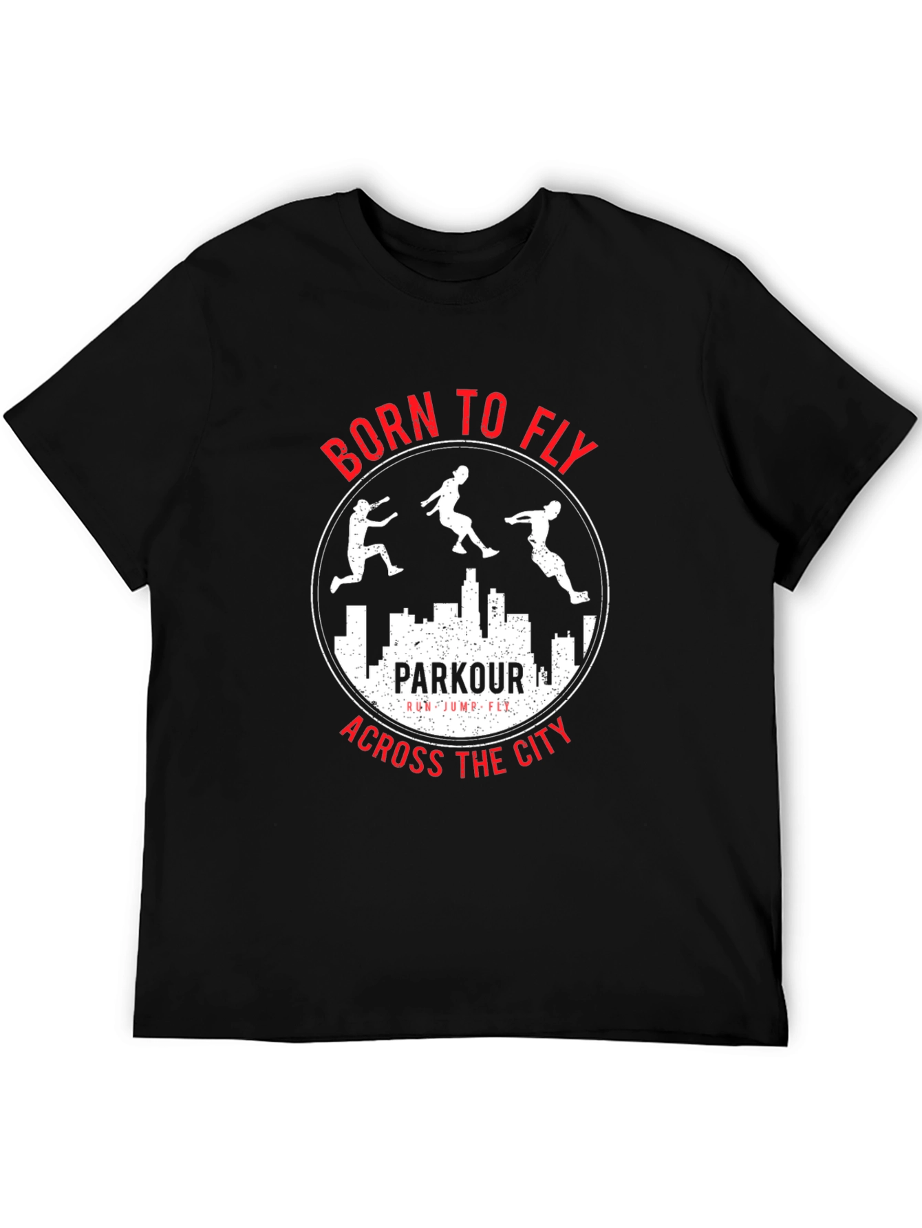 Born to Fly Parkour City Black T-Shirt