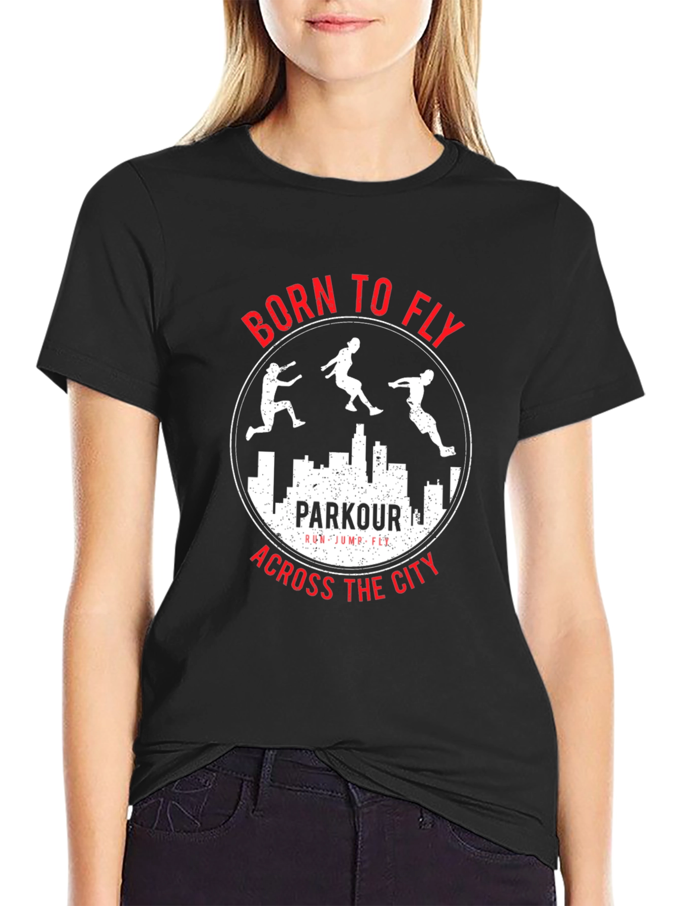Born to Fly Parkour City Black T-Shirt