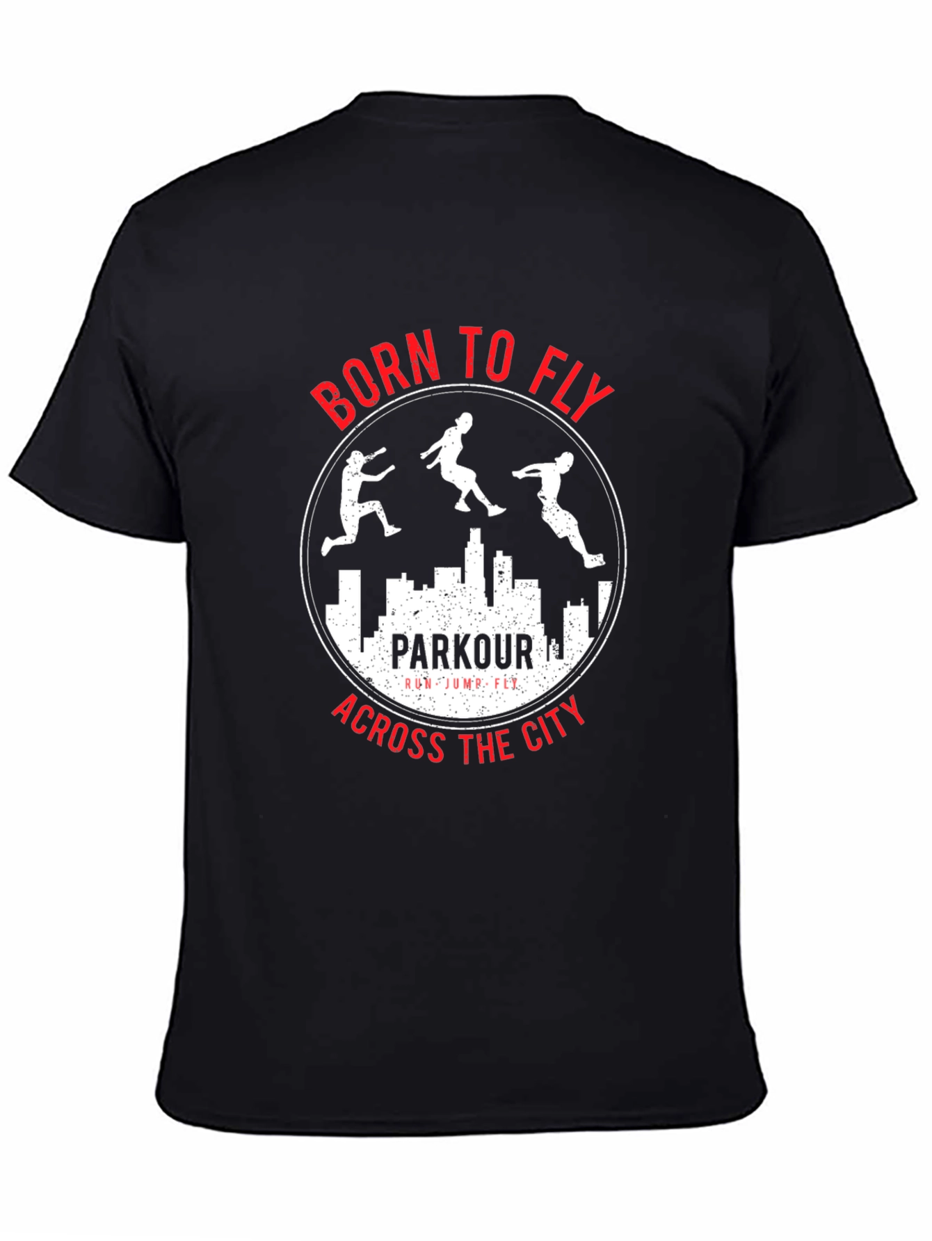 Born to Fly Parkour City Black T-Shirt