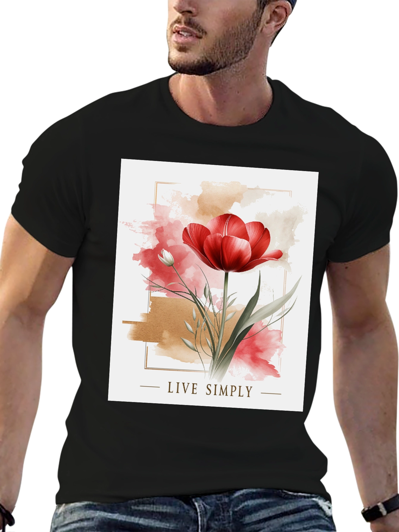 Live Simply Tulip Graphic T-Shirt