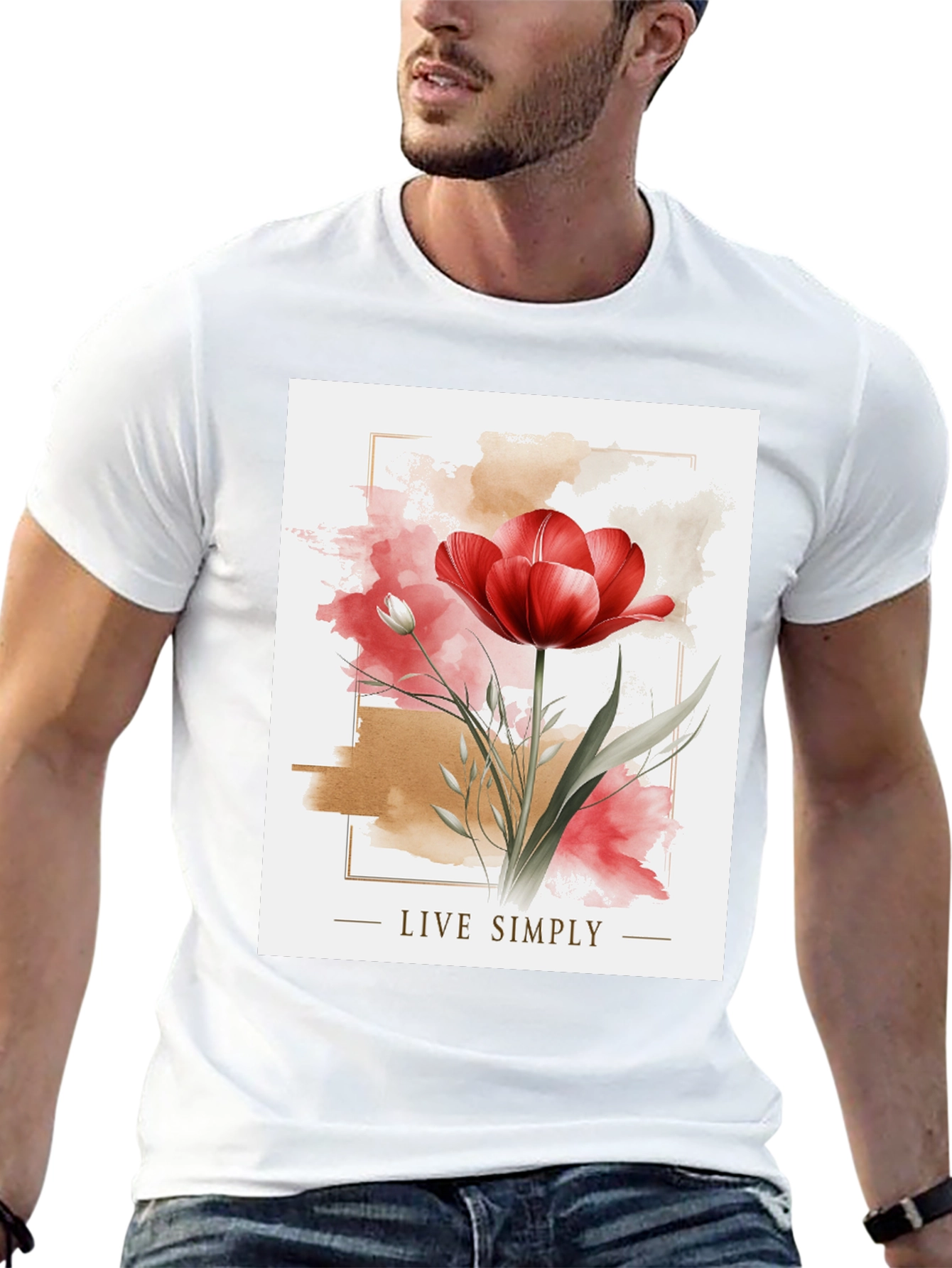 Live Simply Tulip Graphic T-Shirt