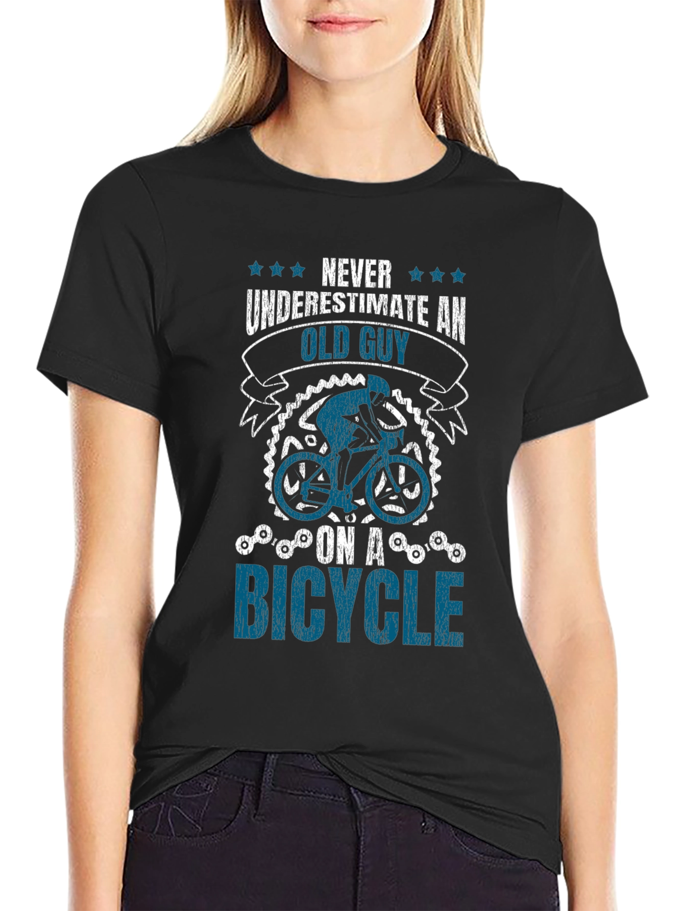 Never Underestimate An Old Guy On A Bicycle T-Shirt